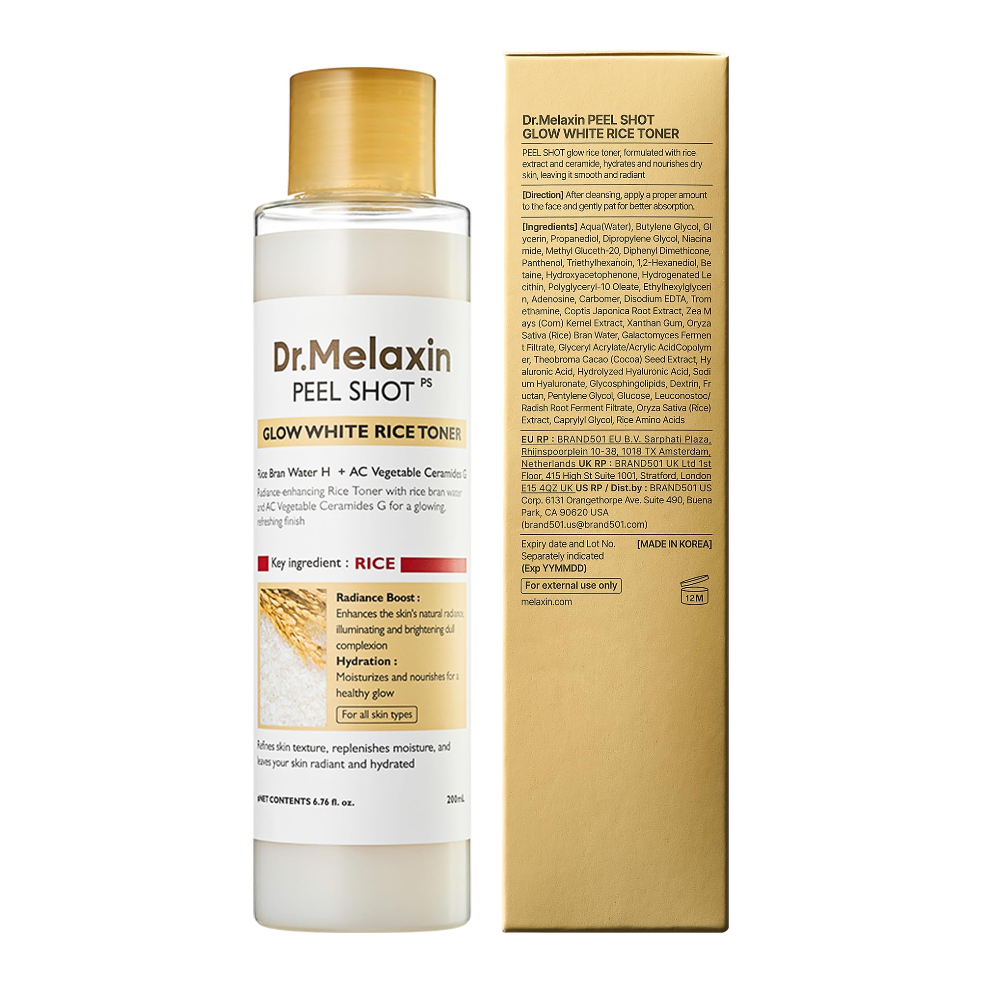 Dr.Melaxin Peel Shot Glow Rice Toner with Rice Extract & Ceramides, Hydrating & - Dr.Melaxin Official Product View 9