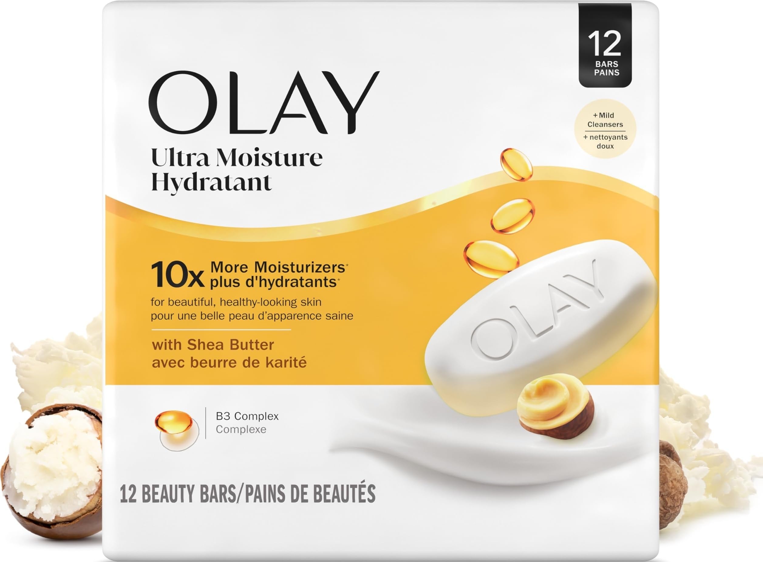 Olay Beauty Bar, Ultra Moisture,10x More Moisturizers, - Product Imagery