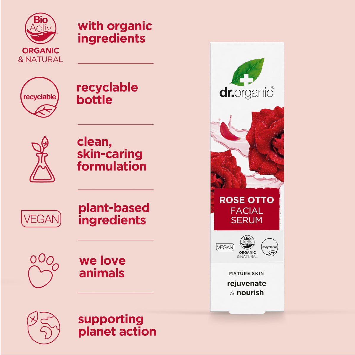 Dr Organic Rose Otto Facial Serum - Dr. Organic Official Imagery - 4