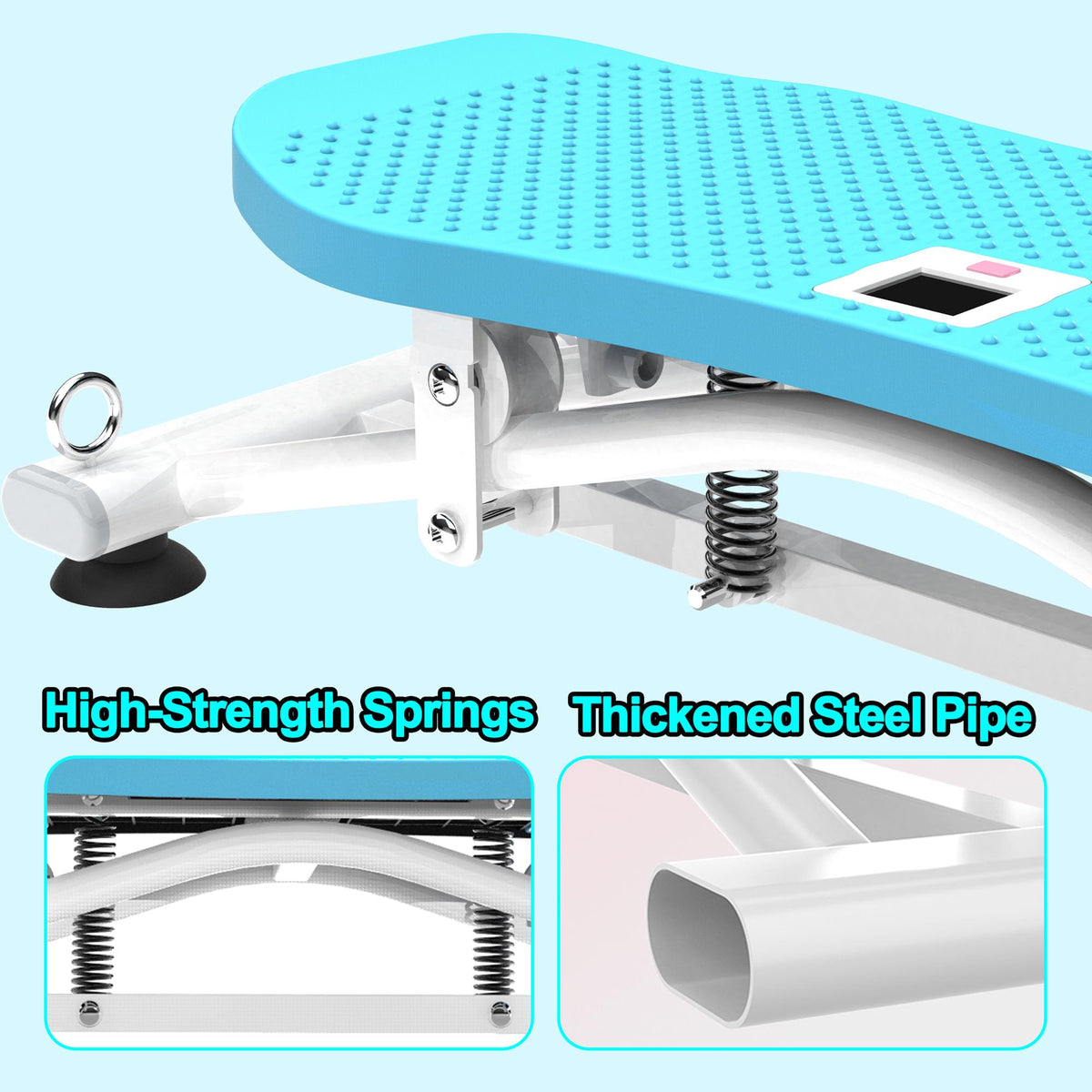 Balance Board with Resistance Bands 300LBS Sliding Ski - HSUFLWS Official Imagery - 7