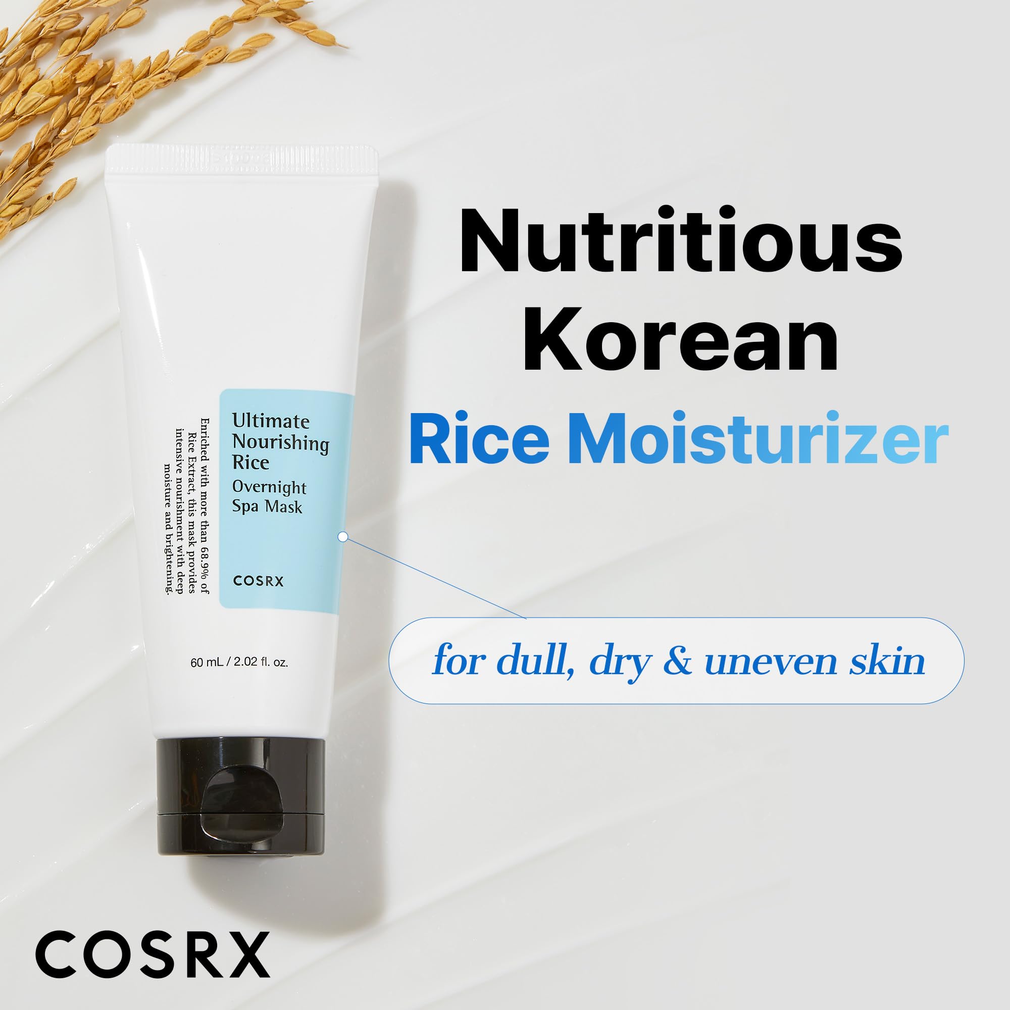 COSRX Ultimate Nourishing Rice Overnight Spa Mask, Niacinamide, - COSRX
