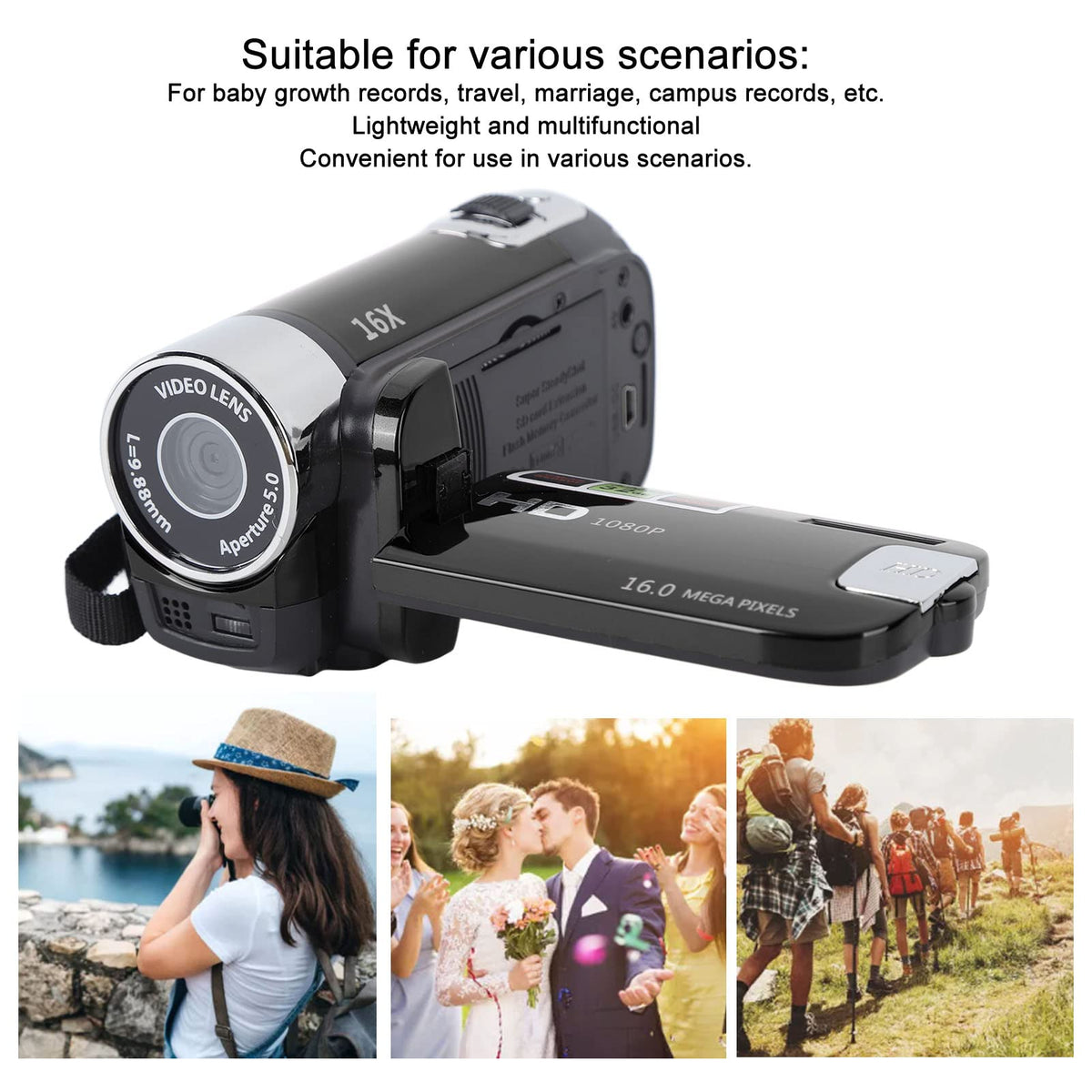 Video Camera Camcorder Full HD 1080P 30FPS 16MP Vlogging - Jiawu Official Imagery - 5