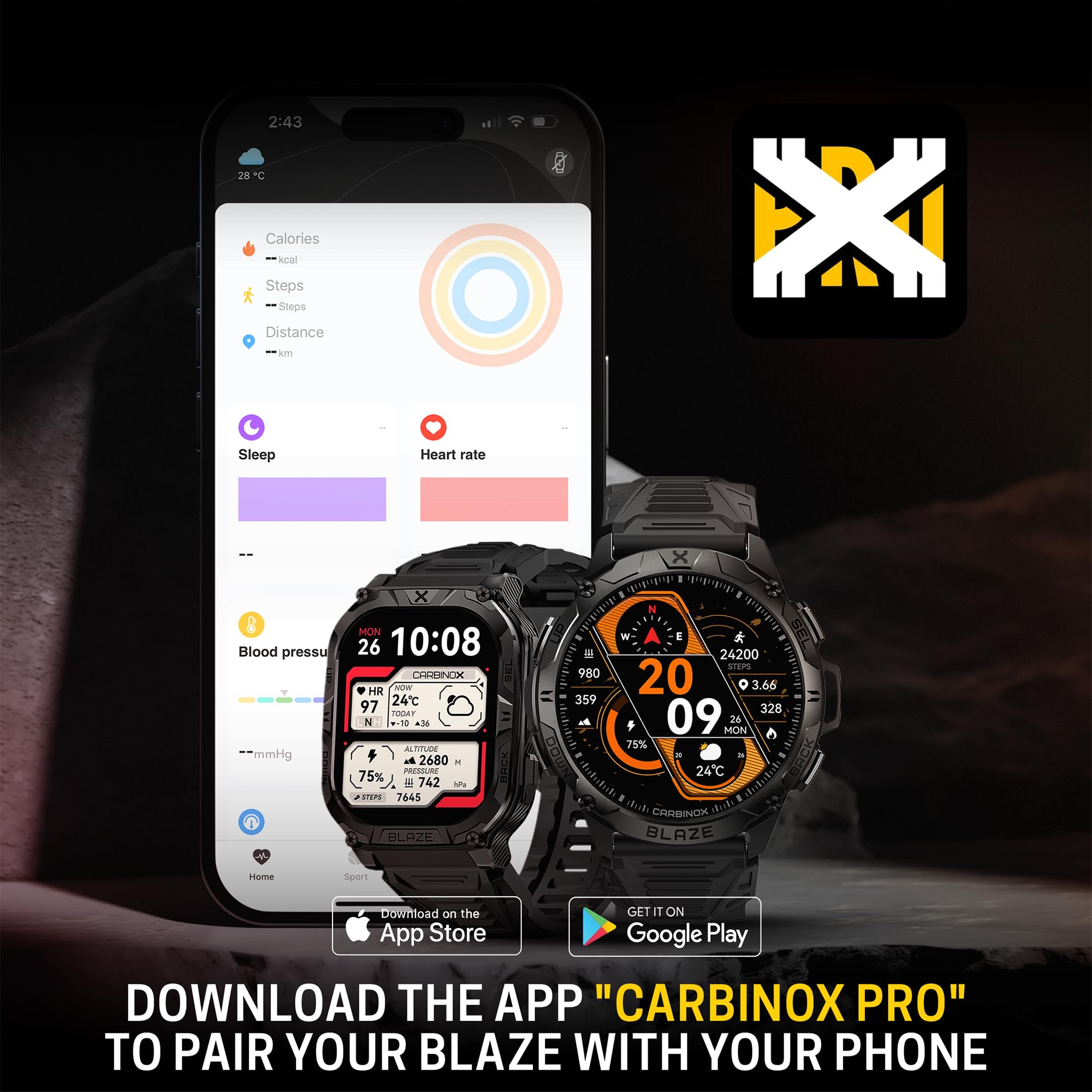 CARBINOX Blaze Smart Watch with GPS  , Fitness Tracker Waterproof IP69 - View 7