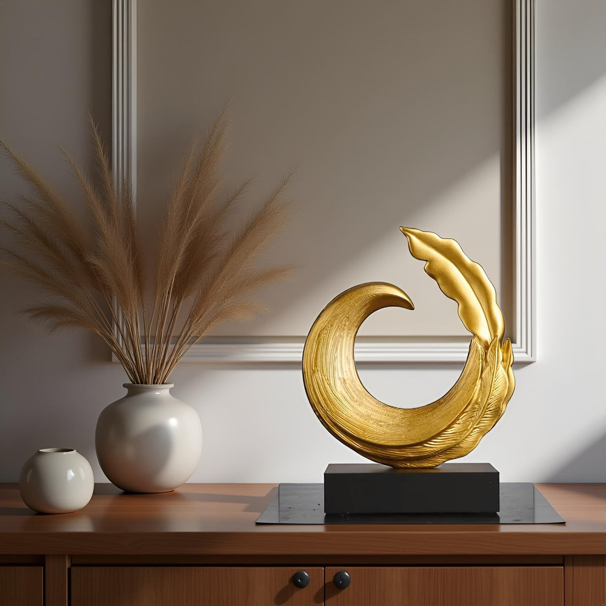Abstract Art Sculpture Resin Gold Decorative Statue Modern - XYQXYQ Official Imagery - 7