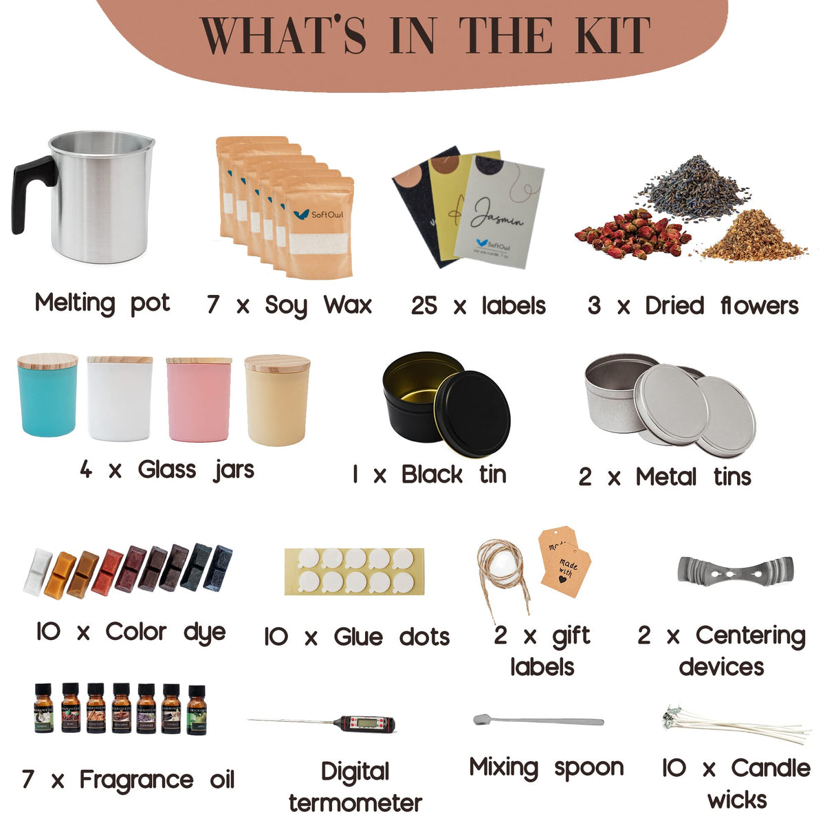 SoftOwl Premium Soy Candle Making Kit - SoftOwl Official Imagery - 3