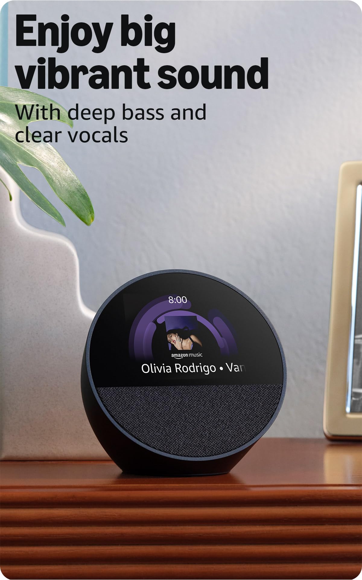 Amazon Echo Spot  , Great for nightstands, offices and kitchens, by Amazon - Angle View 5