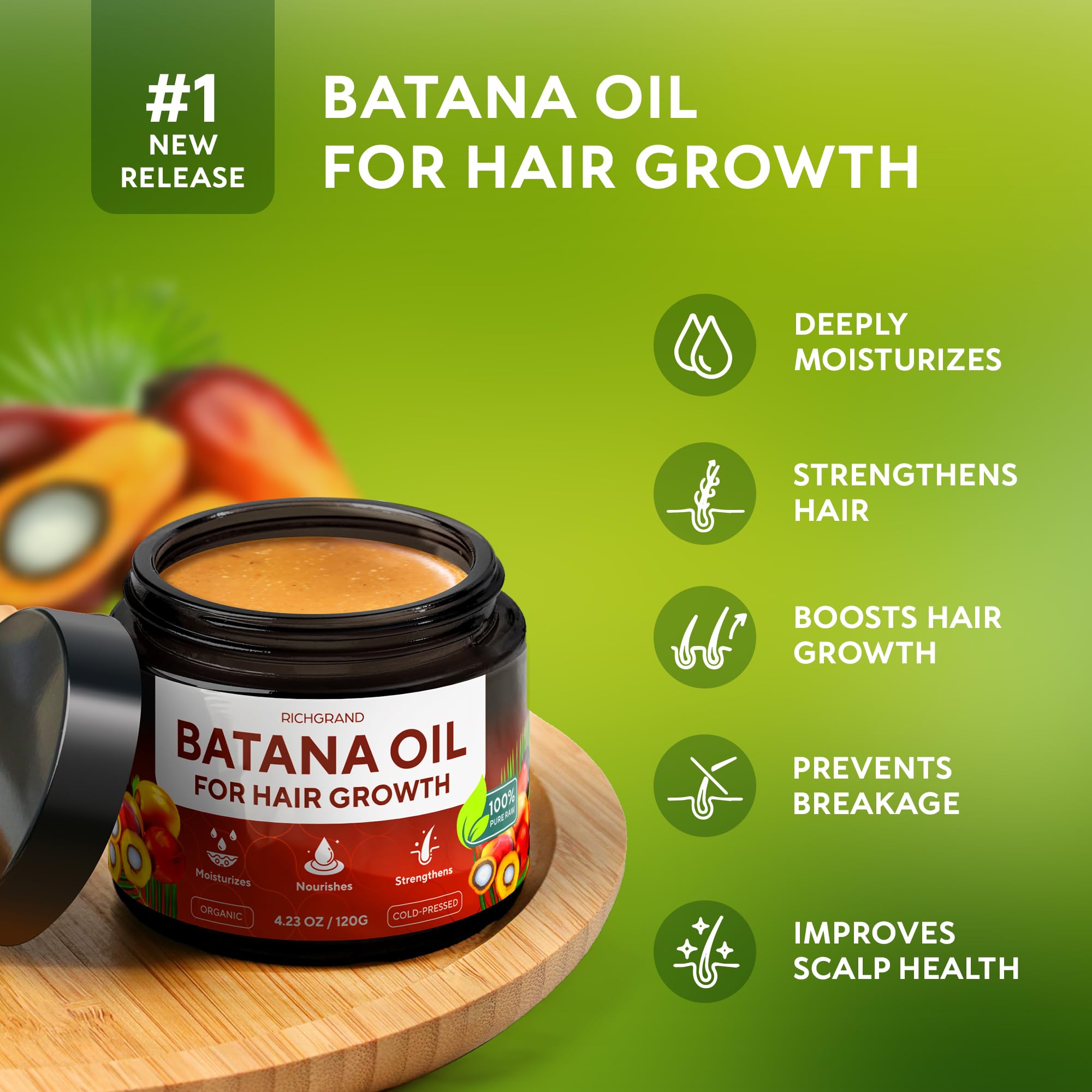 RICHGRAND Batana Oil for Hair Growth - 100% Raw & Organic Unrefined Batana Oi - RICHGRAND Official Product View 4