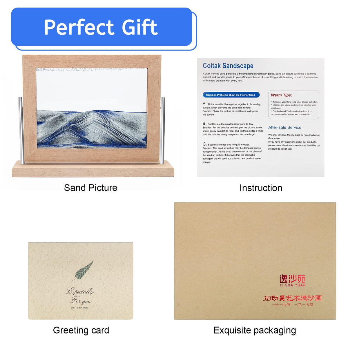 Coitak Moving Sand Art Picture Wooden Frame Dynamic Sand - Coitak Official Imagery - 7