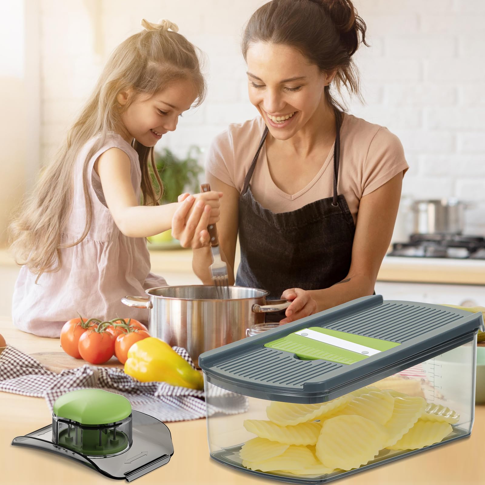 Ourokhome Mandolin Slicer for Kitchen Food, Hand Safe Vegetable S - Ourokhome Official Product View 2