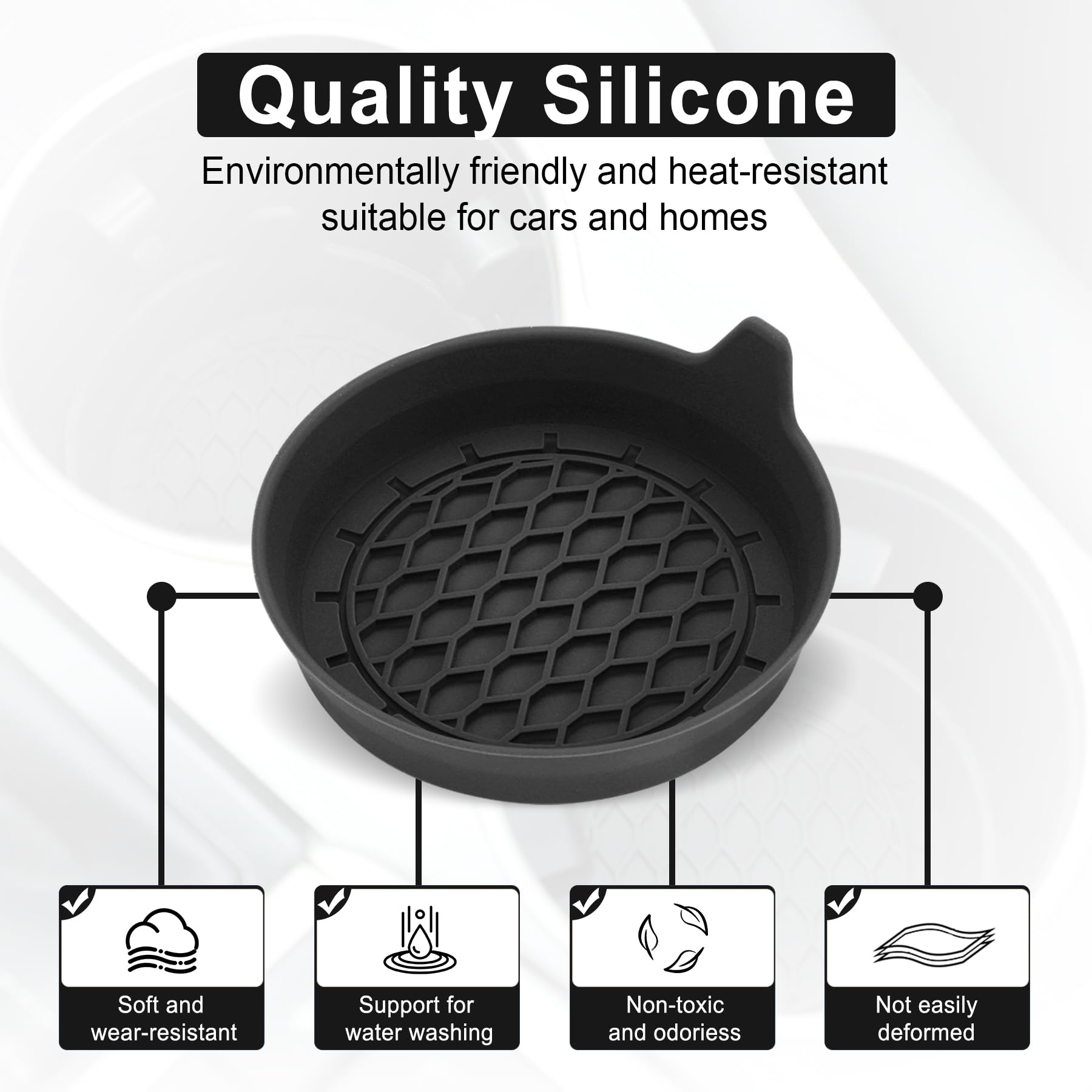 SINGARO Car Cup Holder Coaster, Silicone Cup Holder Insert, Unive by SINGARO - Angle View 5