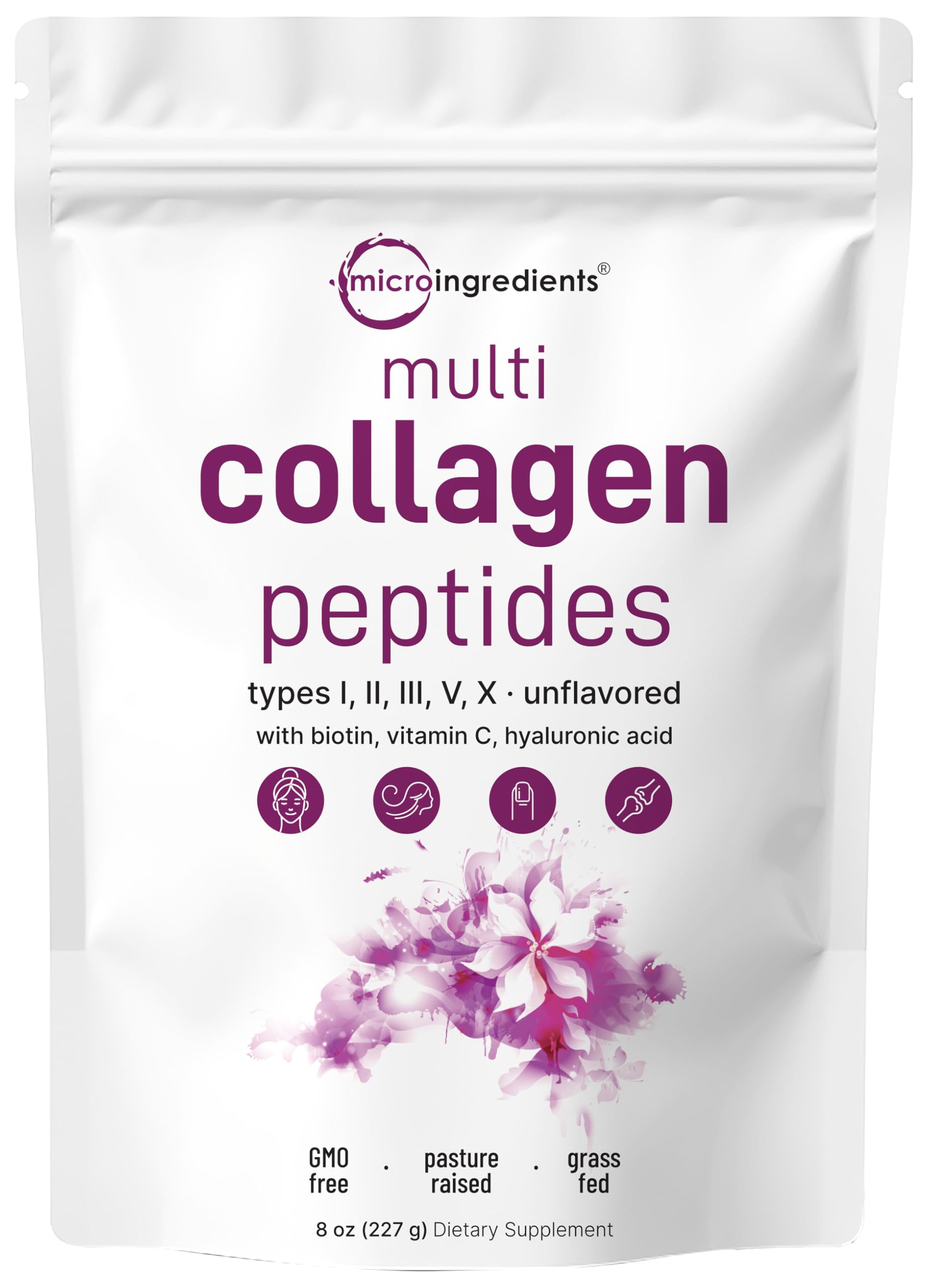 Micro Ingredients Multi Collagen Peptides Powder 8oz - Micro Ingredients Official Imagery - 1