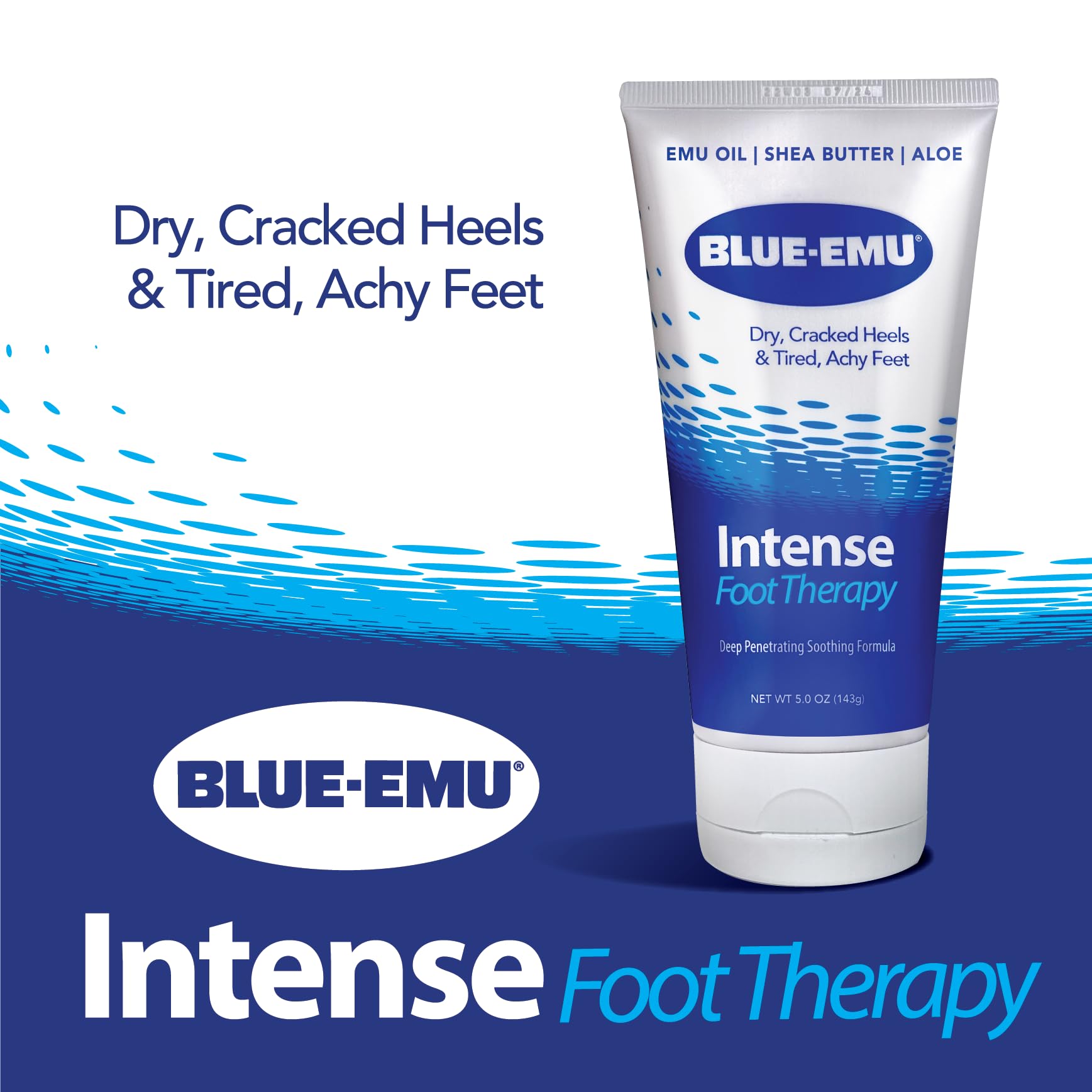 BLUE-EMU Intense Foot Therapy Cream for Dry Feet 5oz