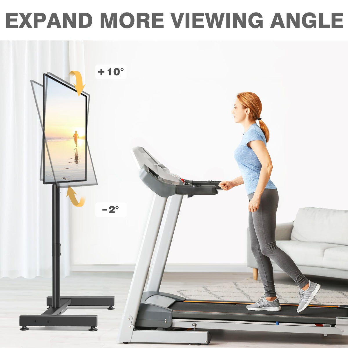 TV Floor Stand for 13 50 inch LCD LED Flat Curved Panel - TVON Official Imagery - 4