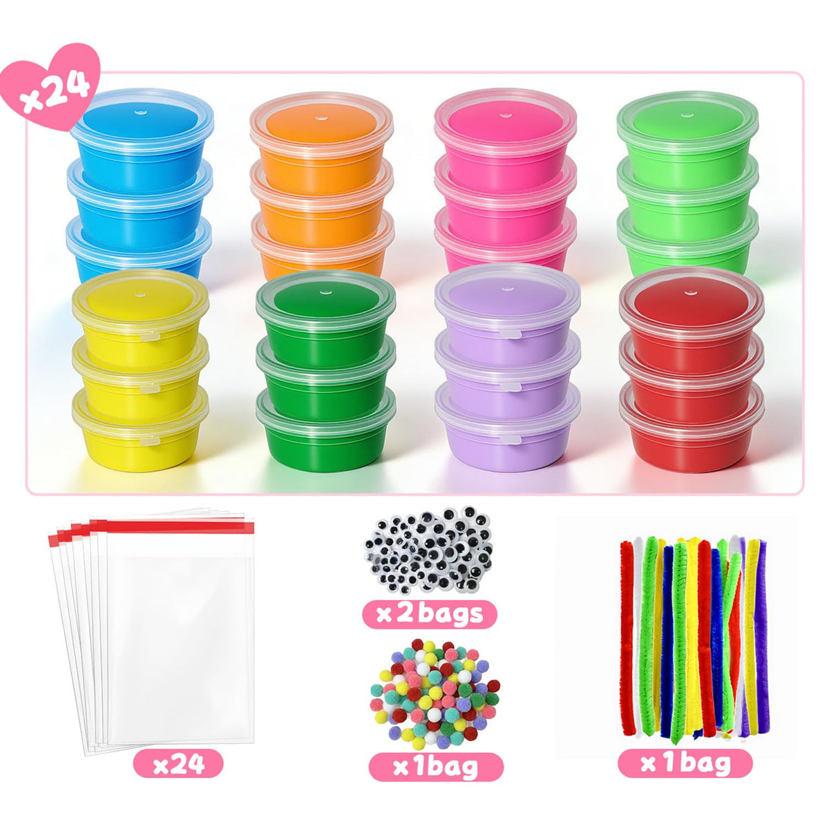 NAXYAN 24 Packs DIY Air Dry Clay Kits Party Favors for Kids - NAXYAN Official Imagery - 6