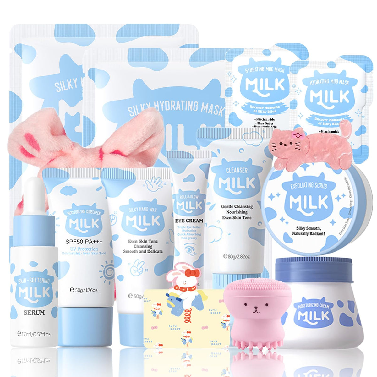 Milk Skincare Kit for Teens Women 15 Piece Travel Set with - WOUGLAY Official Imagery - 2