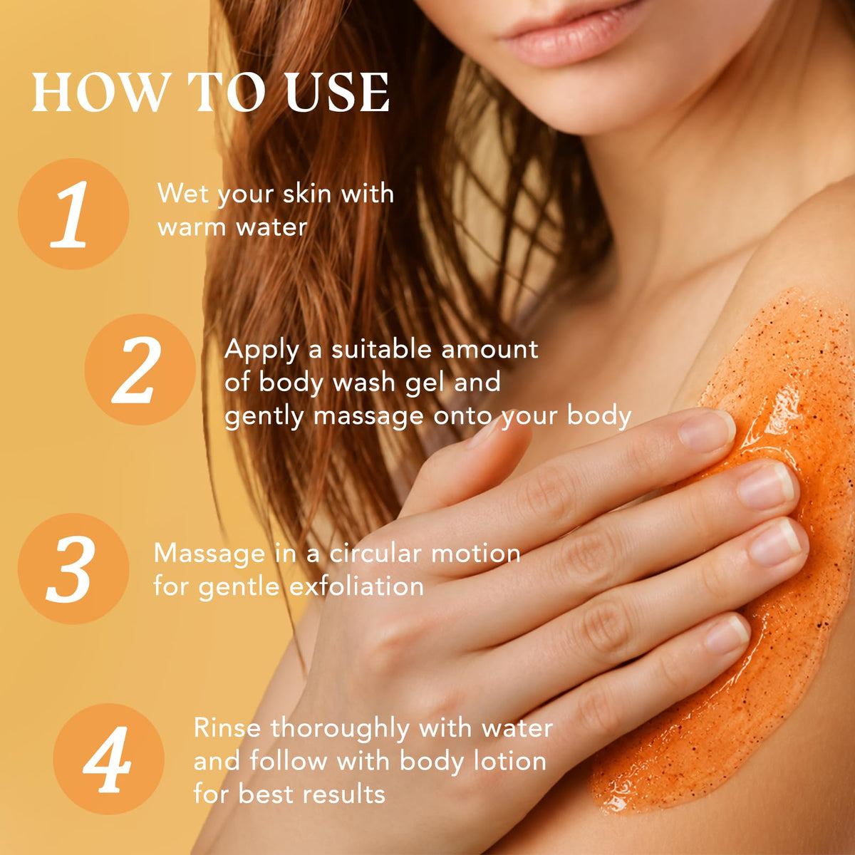 3Packs Vitamin C Turmeric Body Scrub Body Wash Gentle - Amococo Official Imagery - 6
