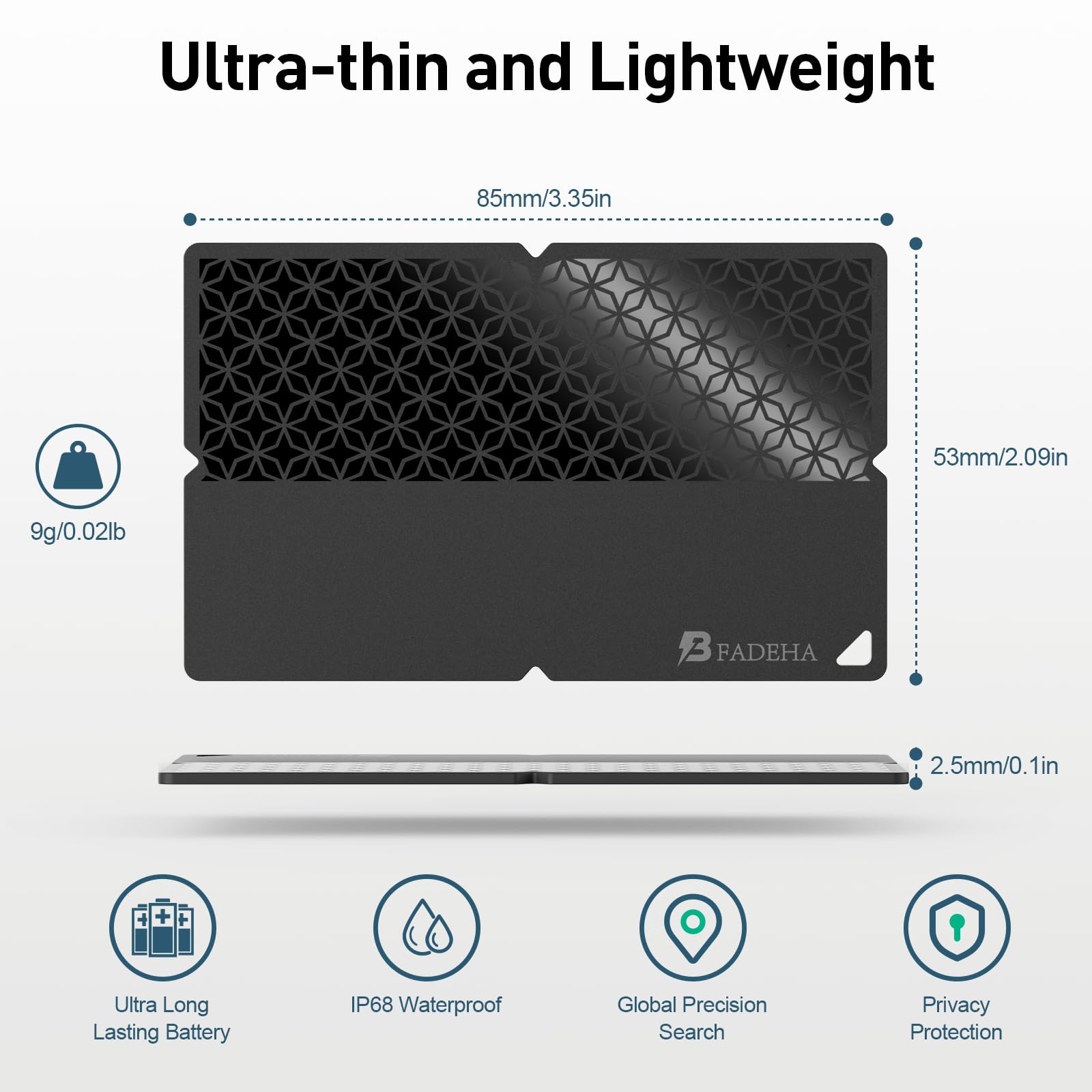 BFADEHA 2026 Apple MFi Certified Wallet Tracker Smart Card for Fi by BFADEHA - Angle View 5