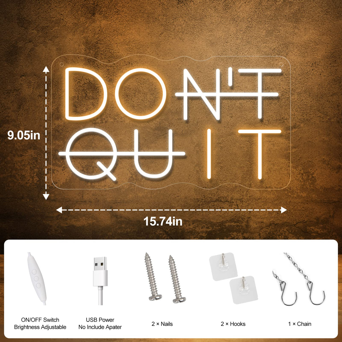 Don t Quit LED Neon Sign for Wall Decor DO IT Neon Lights - YIKBIK Official Imagery - 4
