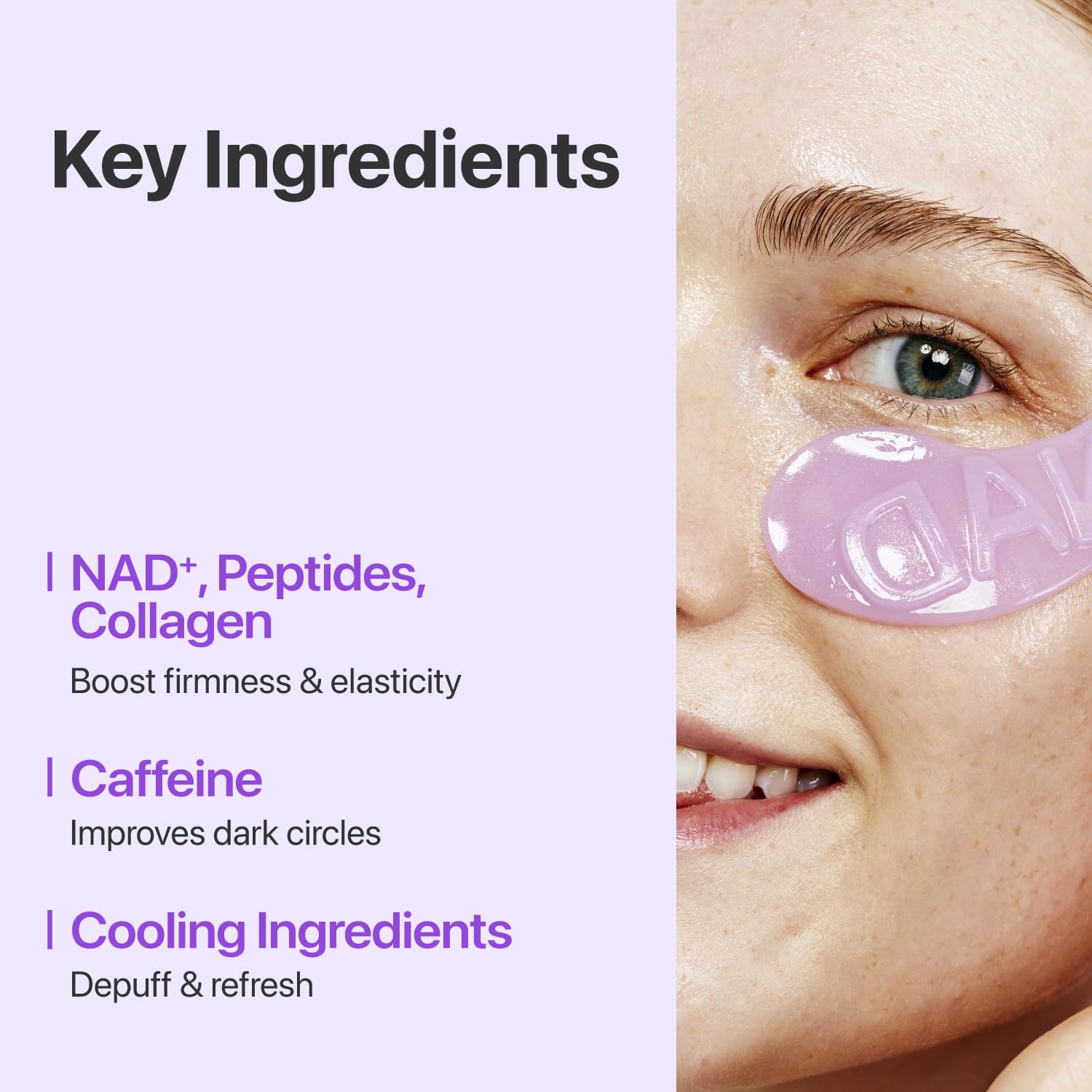 numbuzin No.9 Eye Patches, NAD+ Collagen Jelly Eye Masks with - numbuzin