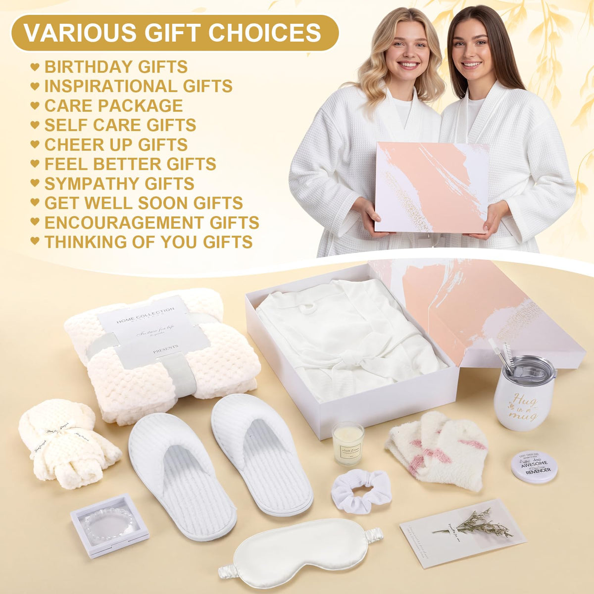 Sieral 14 Pcs Birthday Gifts for Women Care Blanket Gift Set - Sieral Official Imagery - 8