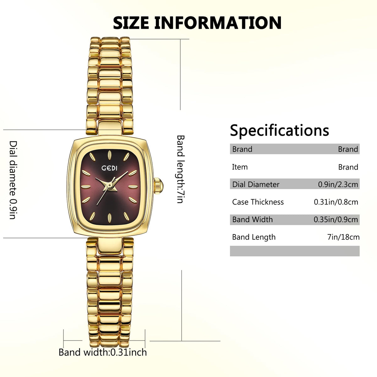FORSINING Square Small Gold Watches for Women Ladies Quartz - FORSINING Official Imagery - 7