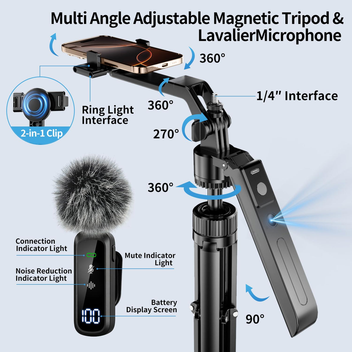Magnetic Vlogging Kit for iPhone Android 71 Auto Face - yAyusi Official Imagery - 4