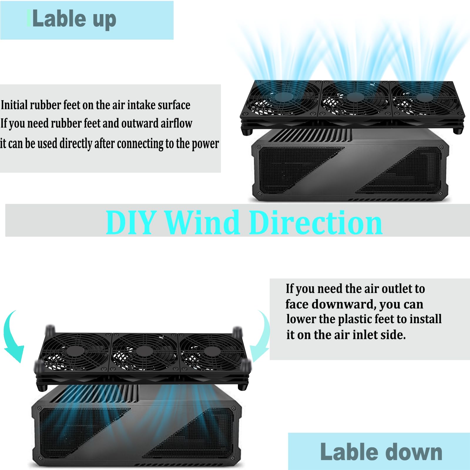 VTRETU MINING VTRETU Router Cooling Fan for Computer Cooler Audio Video Network - VTRETU MINING Official Product View 3