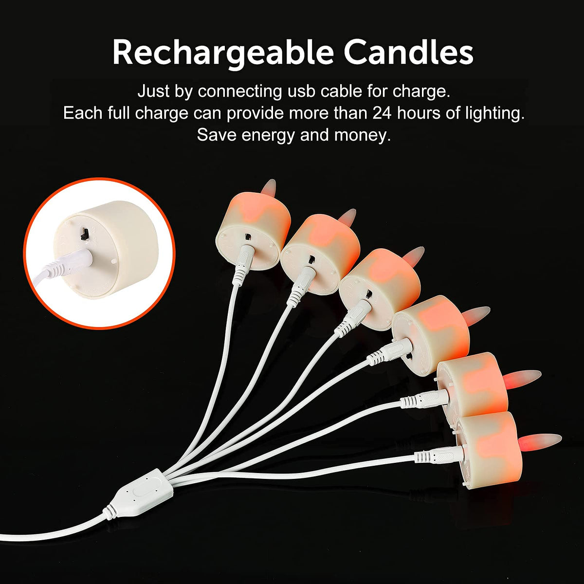 12PCS Rechargeable Flameless Tea Lights Candles for Home - FPOO Official Imagery - 4