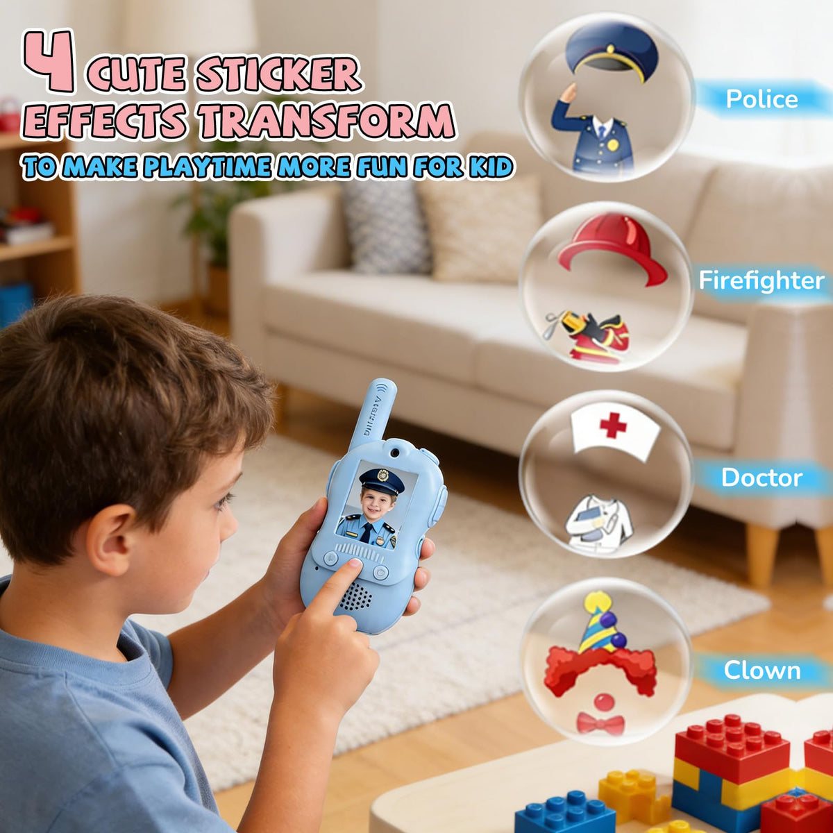 Video Walkie Talkies for Kids with 4 Voice Changers 3 Video - kenvc Official Imagery - 7