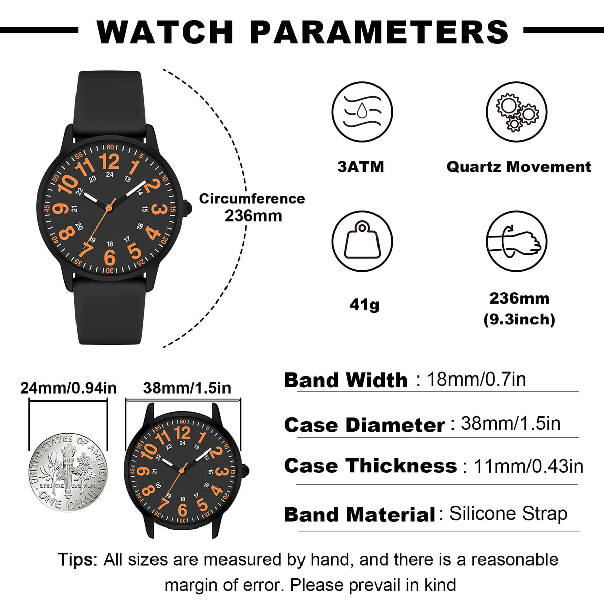 38MM 3ATM Waterproof Wear Resistant Anti Scratch Analog - Asan Ge Official Imagery - 6