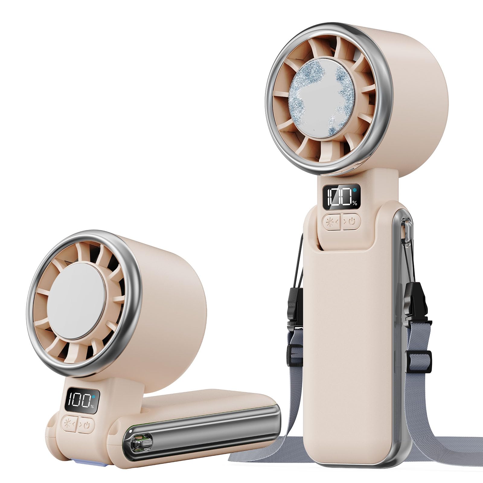 SHEWIND Portable Handheld Fan with Ice Cooling-5 Gear High Speed Turbo - View 10
