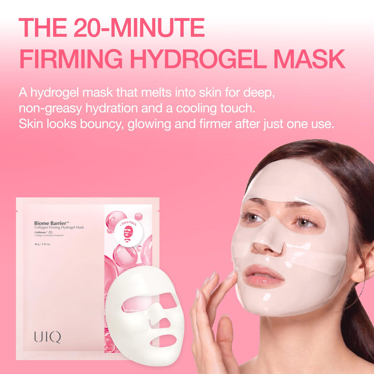 UIQ Biome Barrier Collagen Firming Hydrogel Mask 40g x 5 - UIQ Official Imagery - 4