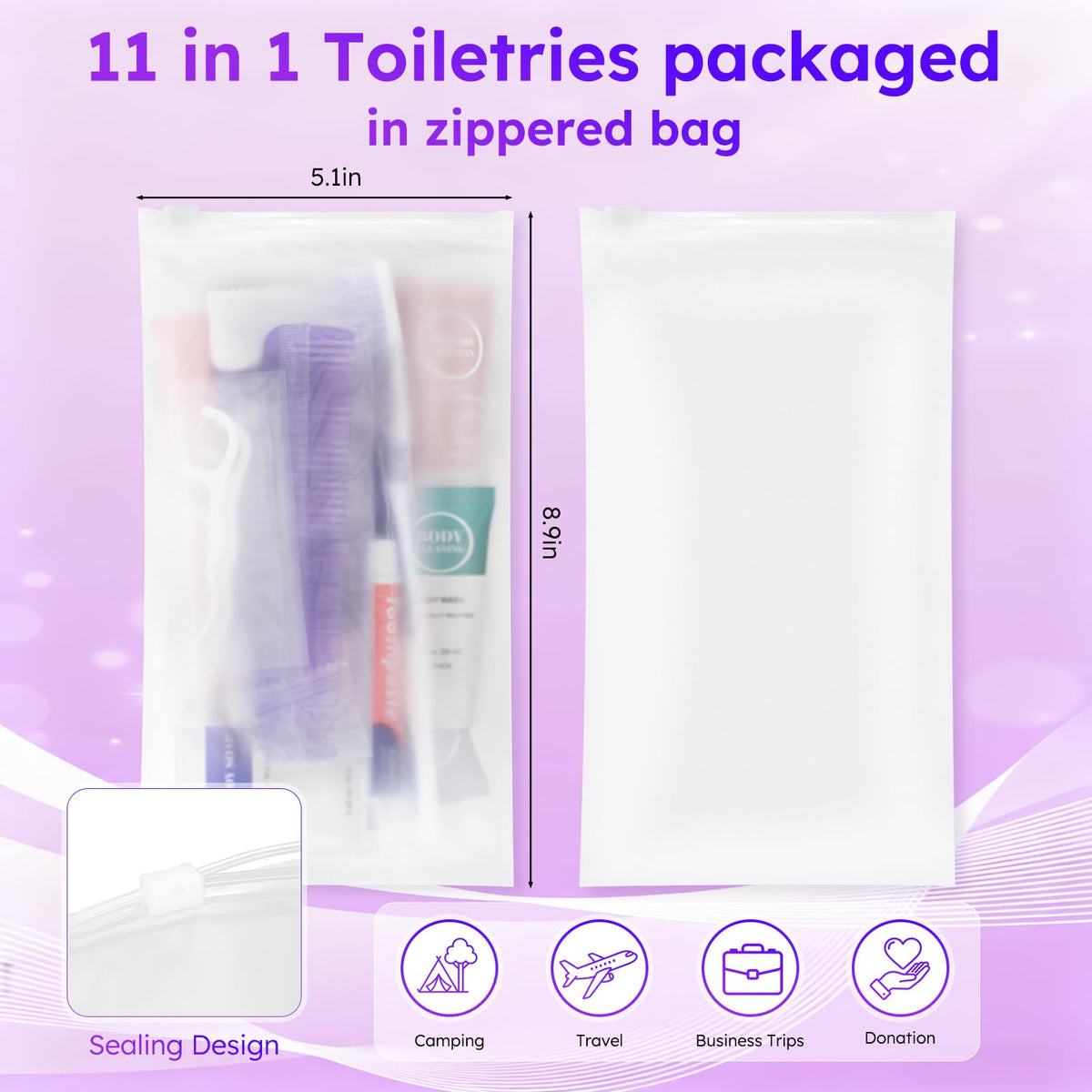 Travel Size Toiletries Hygiene Kits for Homeless in Bulk - Zhjianup Official Imagery - 4