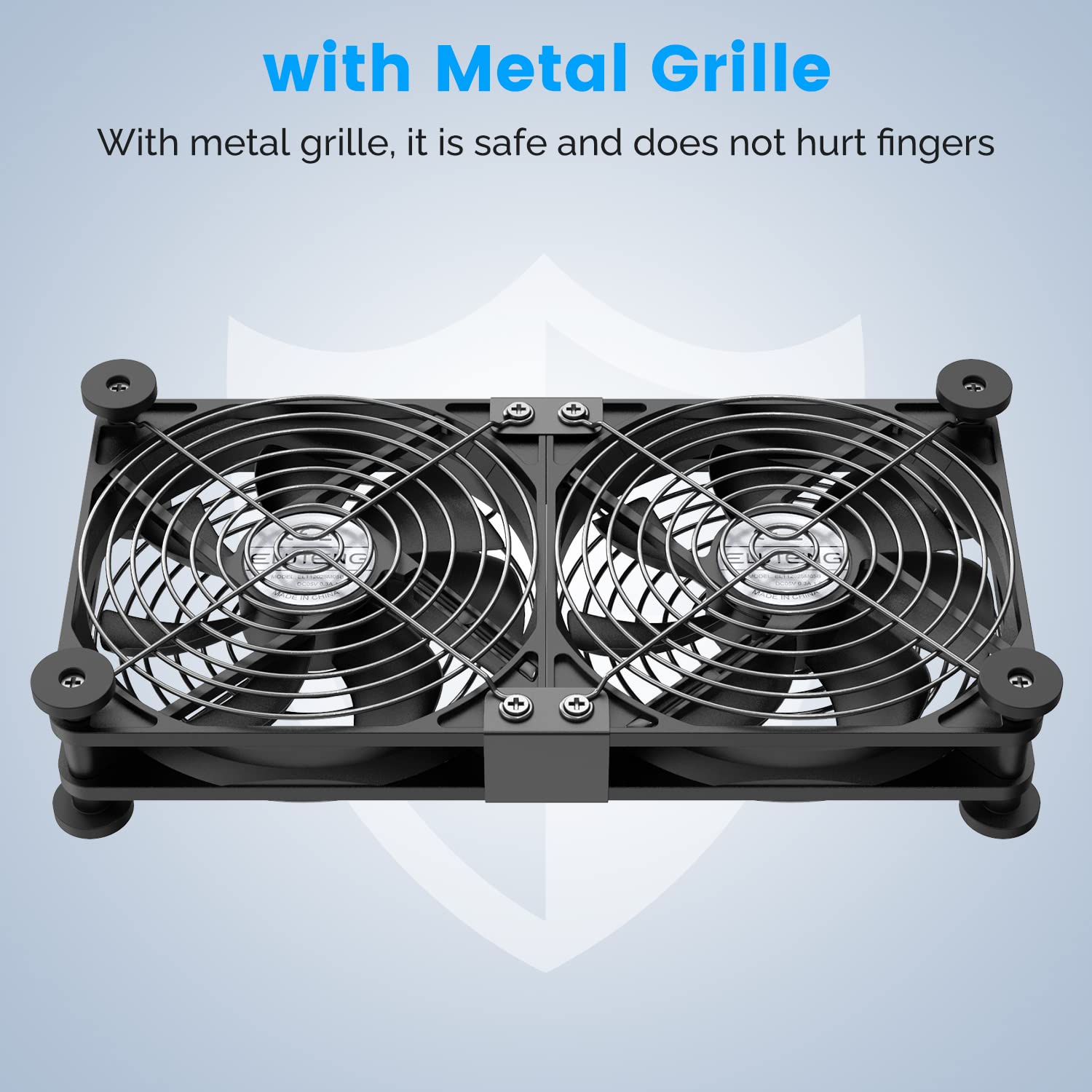ELUTENG Dual USB Computer Cooling Fan High Speed 120mm Fan Adjust by ELUTENG - Angle View 8