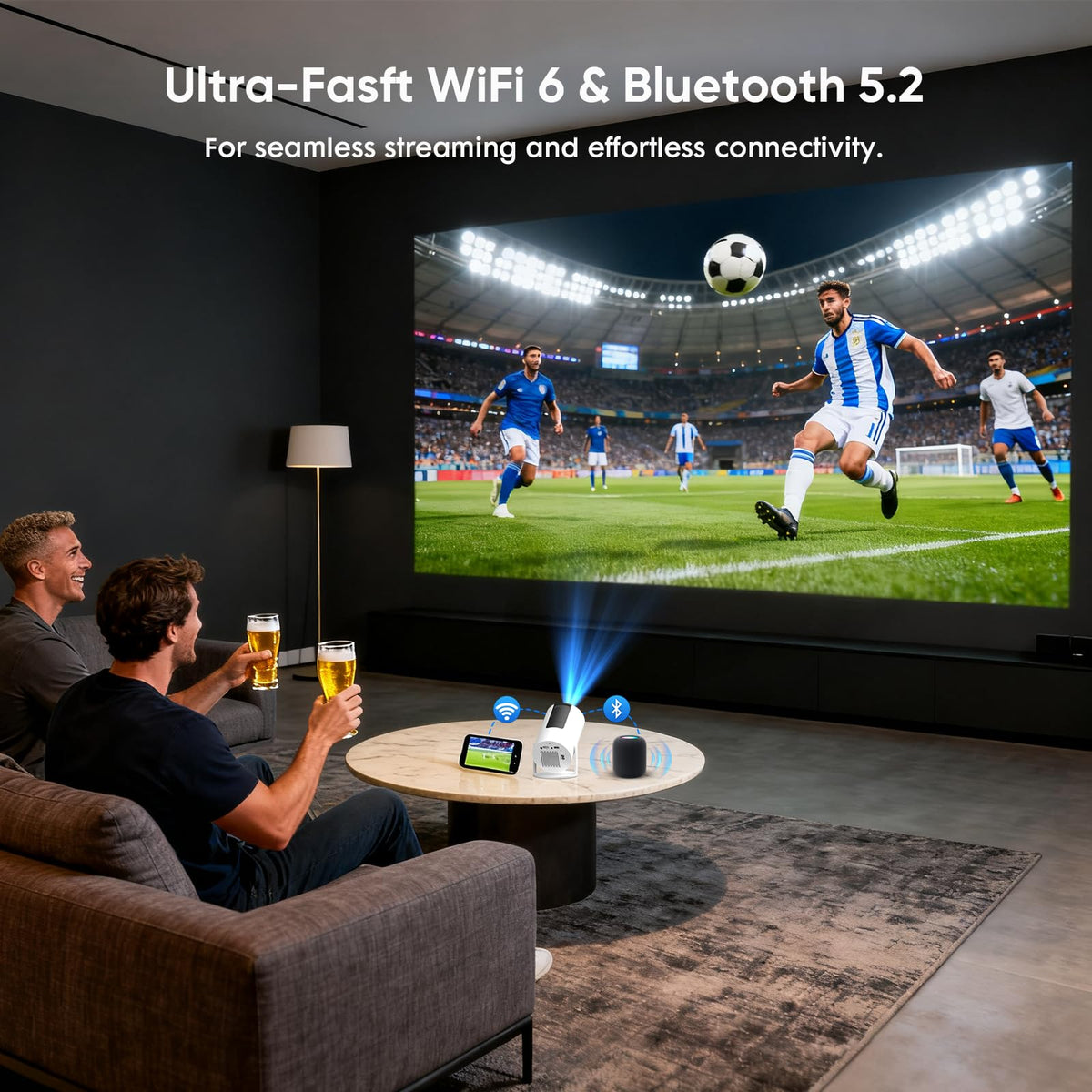 Mini Projector with WiFi and Bluetooth Native 1080P Portable - YINCODI Official Imagery - 6
