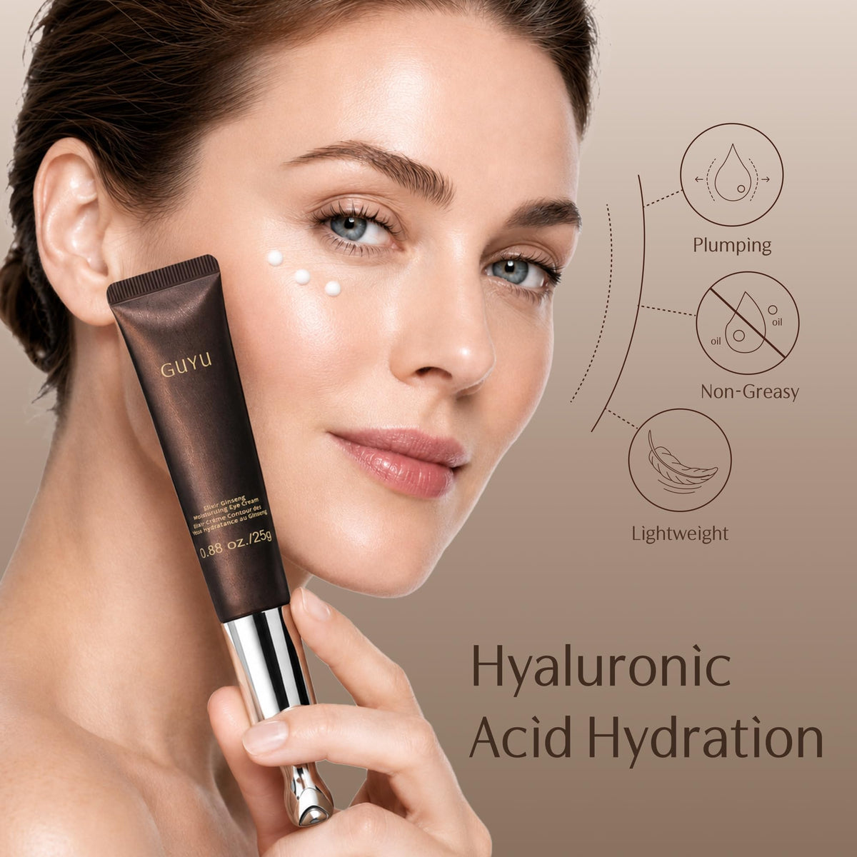 Ginseng EMS Eye Cream Anti Aging Vibrating Peptide Fine Line - GUYU Official Imagery - 6