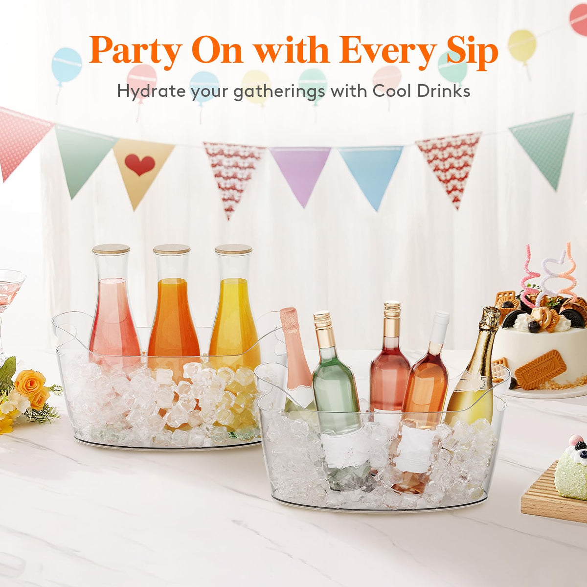 Lifewit 6 5L Plastic Ice Bucket for Parties with Handle - Lifewit Official Imagery - 7