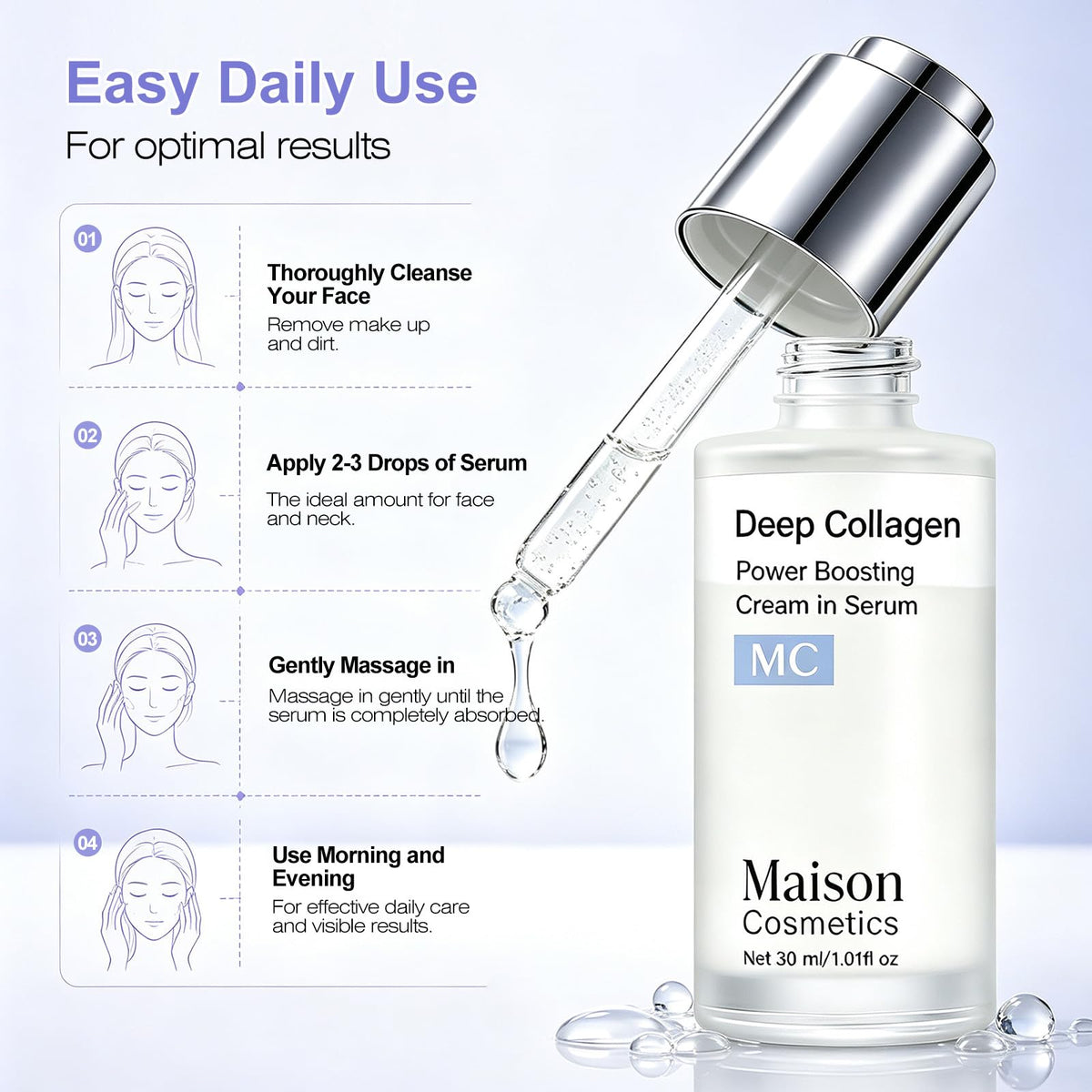 Korean Deep Collagen Serum for Face Plumping Dry and Mature - TUODAW Official Imagery - 5