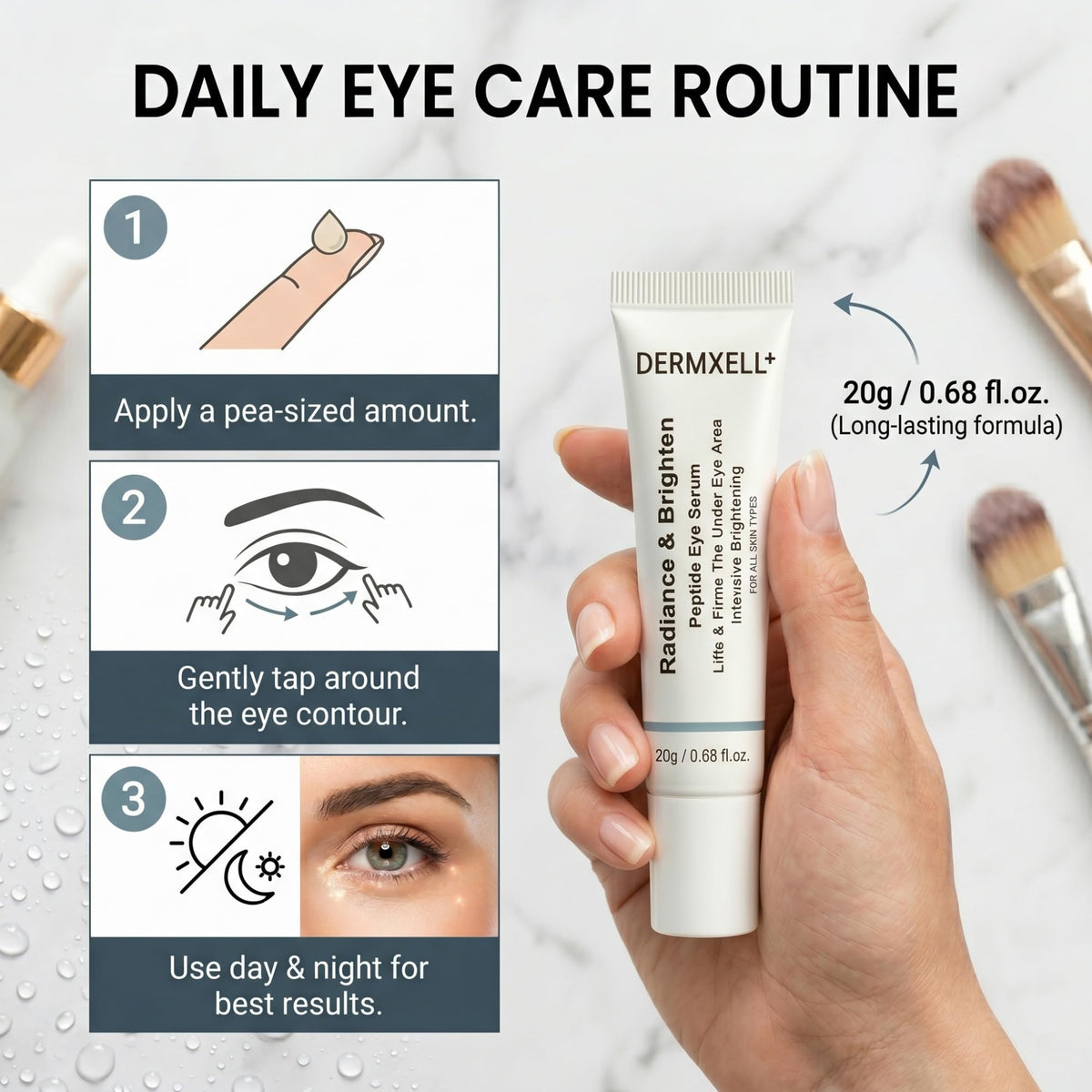 DERMXELL Lift Brighten Peptide Eye Serum Instant Firming - DERMXELL+ Official Imagery - 8
