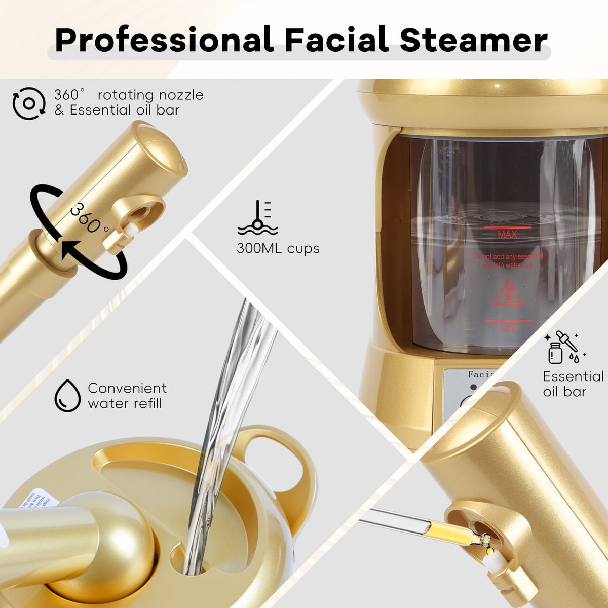 Facial Steamer Cleaning Face Steamer for Hydrating Personal - Retain Time Official Imagery - 3