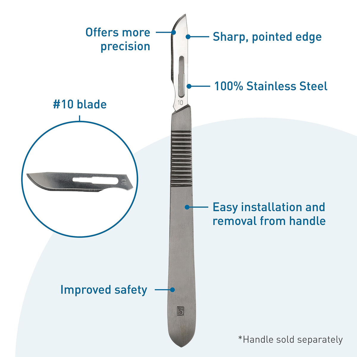 BodyMed Dermaplaning Blades 10 in Stainless Steel 100 PCS - BodyMed Official Imagery - 7