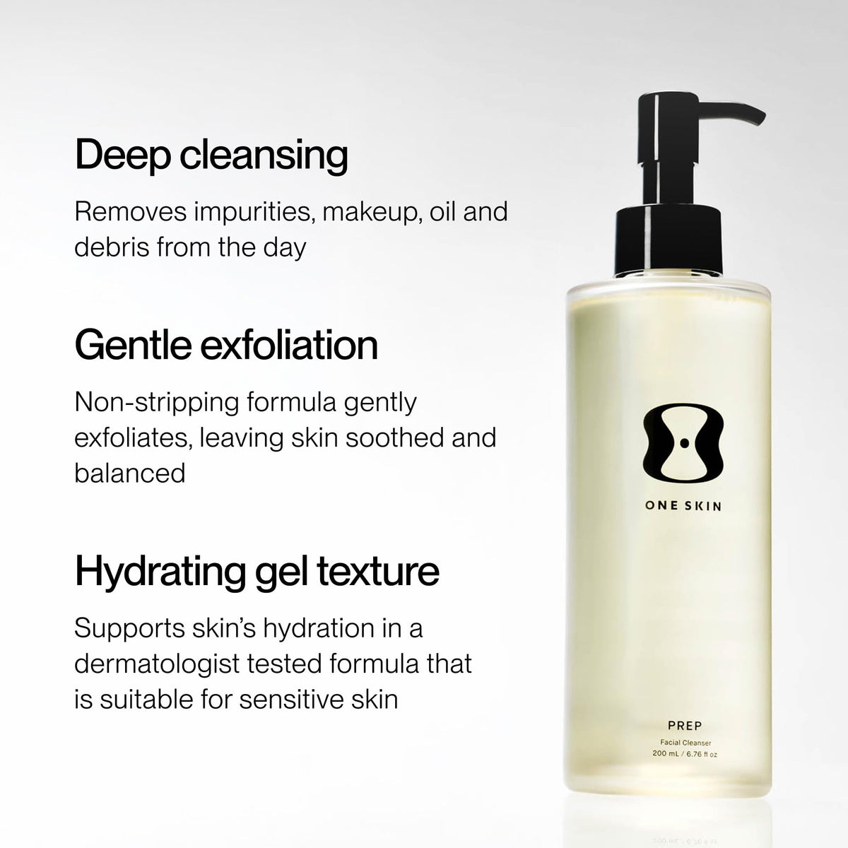 oneskin PREP Facial Cleanser Gentle Exfoliating Gel 200 mL 6 - Premium Selection Official Imagery - 3