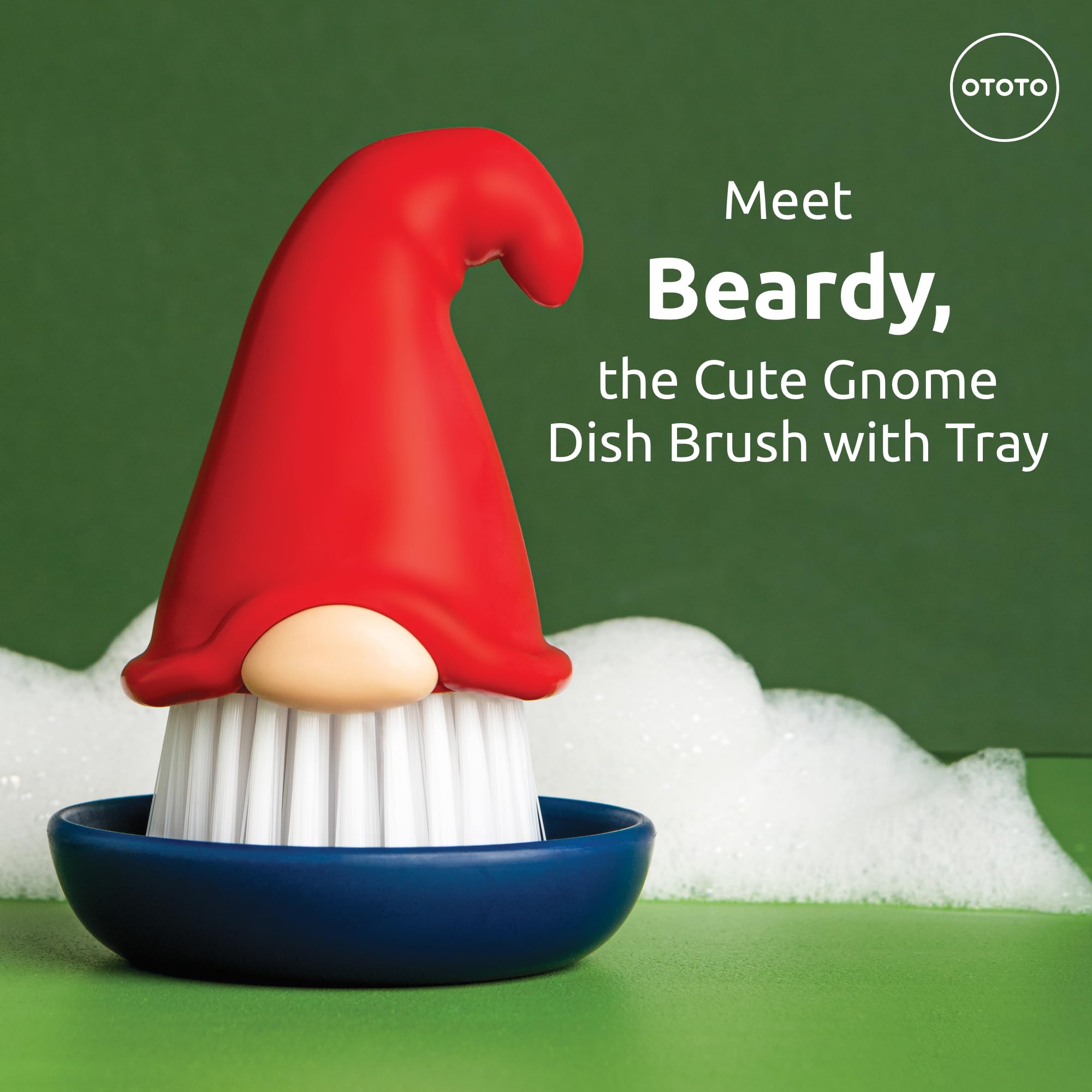 OTOTO Gnome Dish Brush with Handle - Cleaning Brush, Vegetable Brush, - View 4
