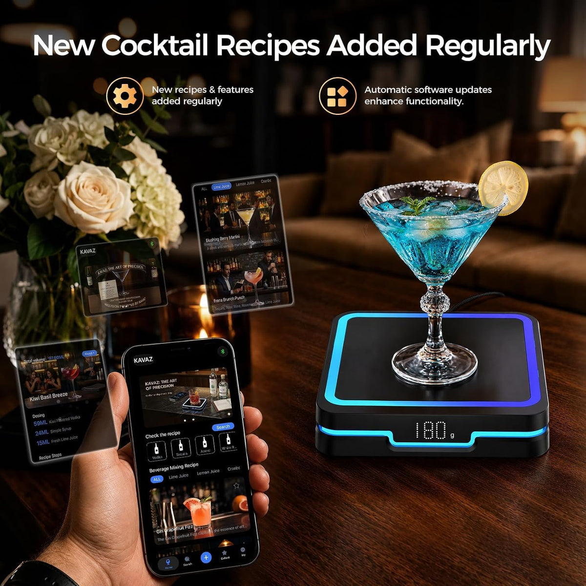Kiddush Cups Sets KAVAZ Smart Cocktail Maker with LED Pour - KAVAZ Official Imagery - 8