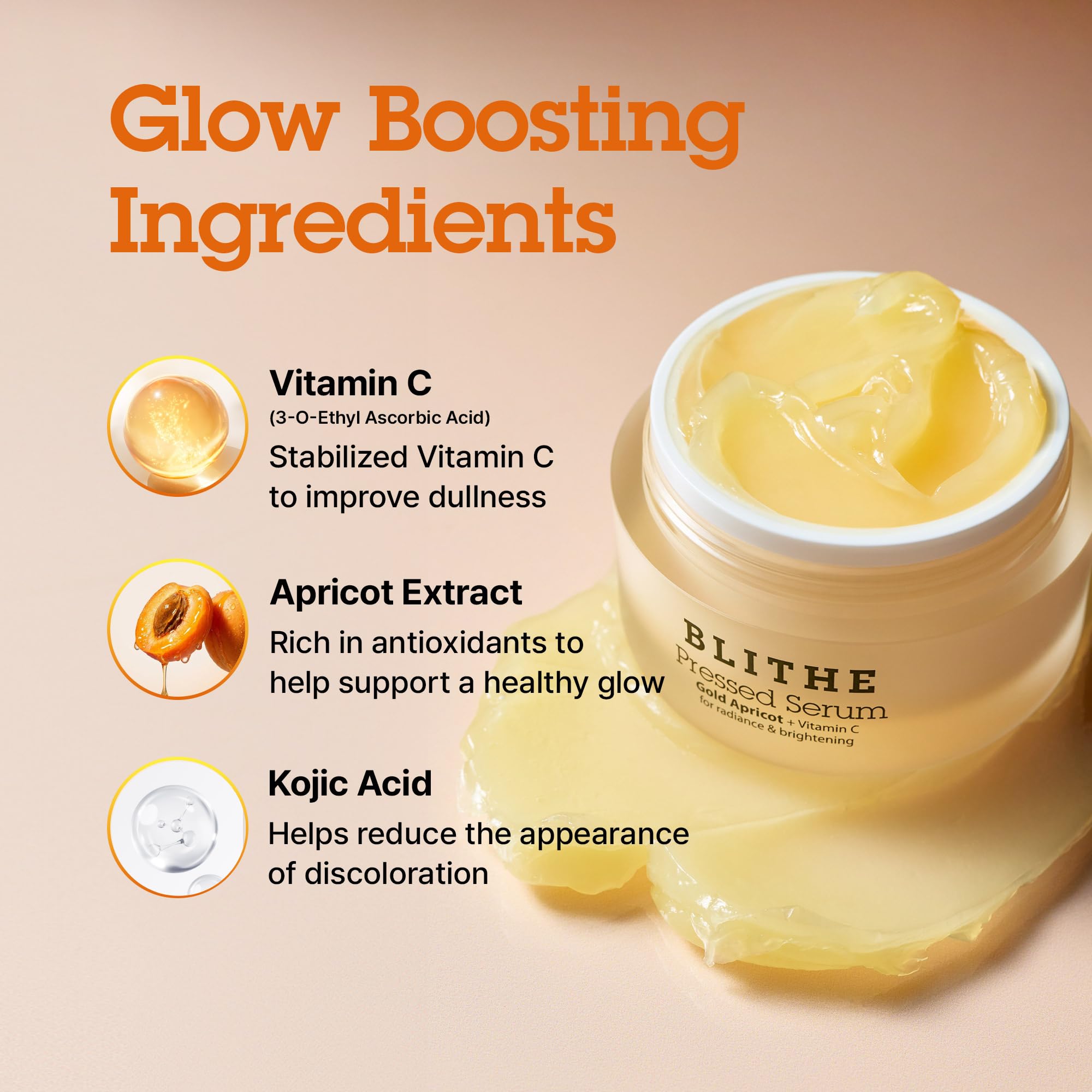 BLITHE Pressed Serum Gold Apricot With Kojic Acid &amp; Vitamin C - BLITHE