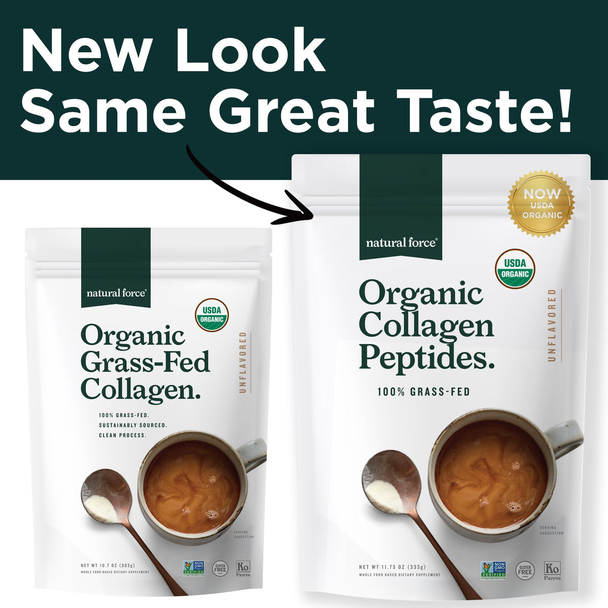 Natural Force Organic Clean Collagen Peptides Powder - Natural Force Official Imagery - 3
