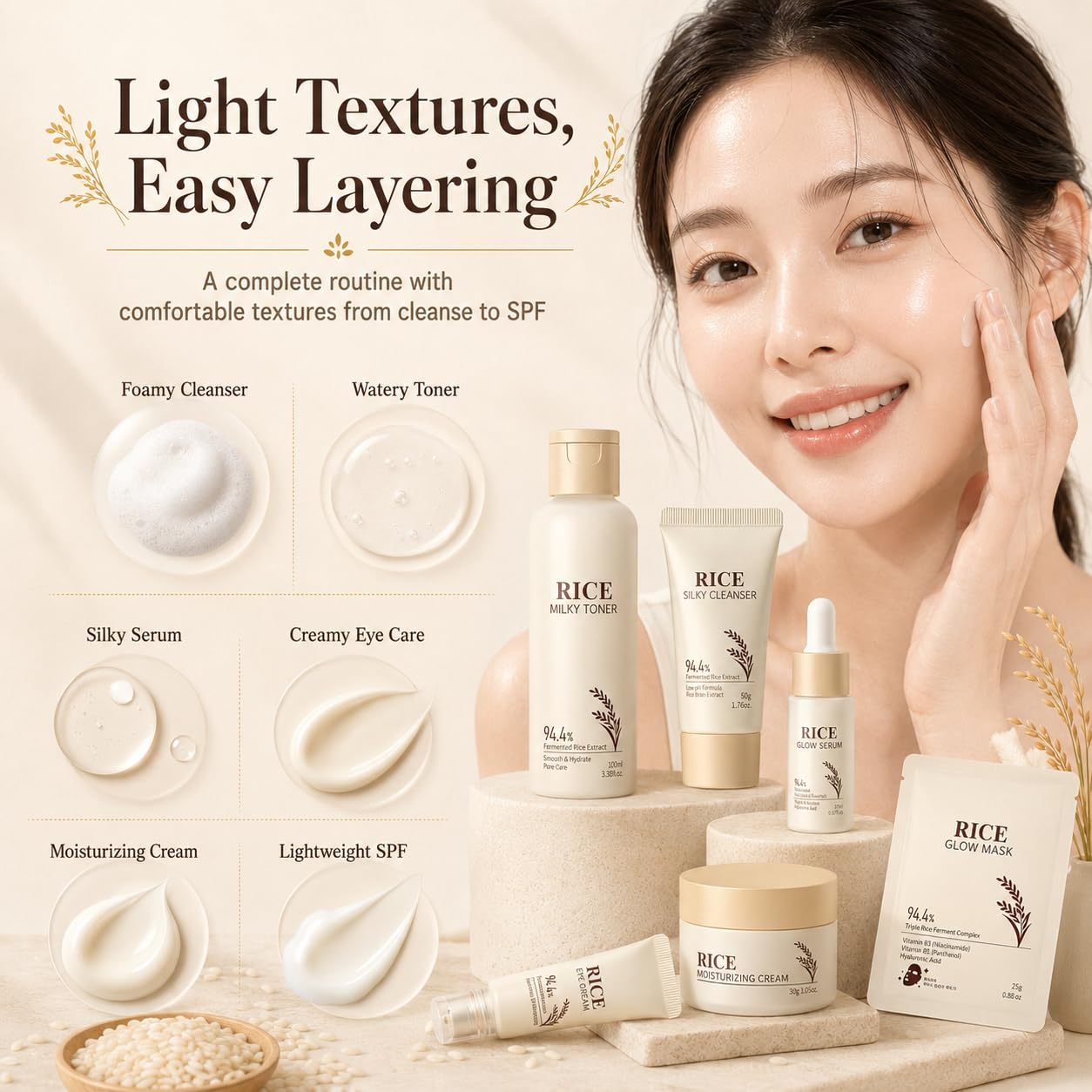13PCS Rice Korean Skin Care Set, Korean Skincare Set, Korean - MrCuvaryas