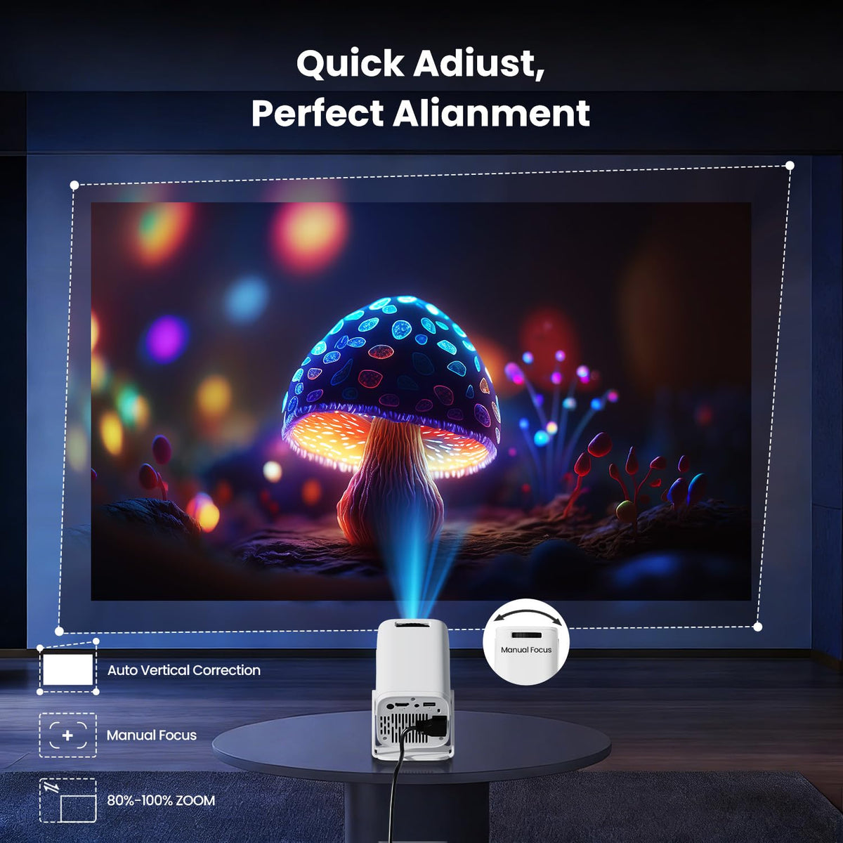 Mini Projector with WiFi and Bluetooth 4k Support Portable - TryLand Official Imagery - 6