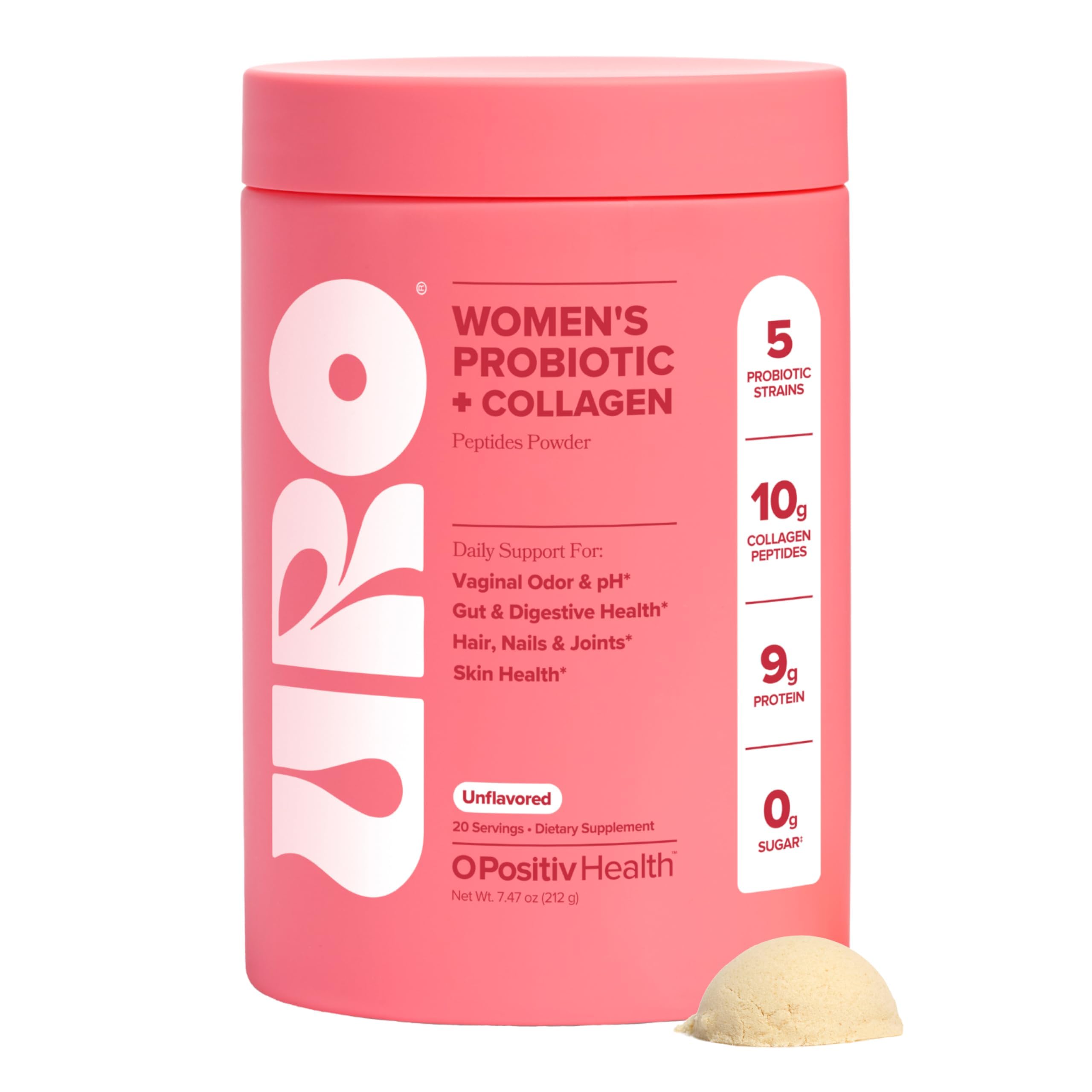 URO Probiotic Collagen Powder Vaginal Skin Gut Health 20 - O Positiv Official Imagery - 1
