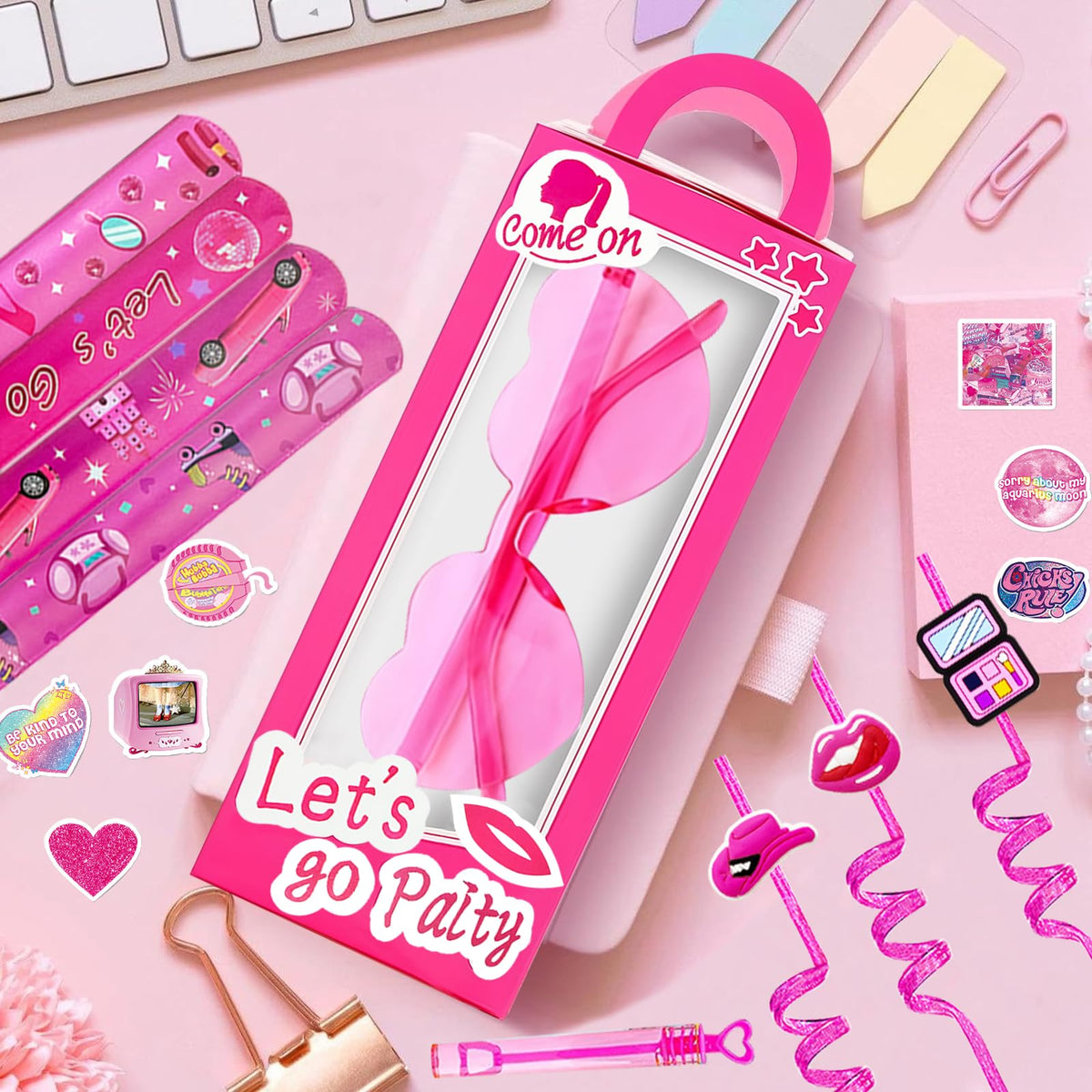 CHSLtmxq 122 PCS Pink Party Favors Toy Goodie Bag Stuffers - CHSLtmxq Official Imagery - 3